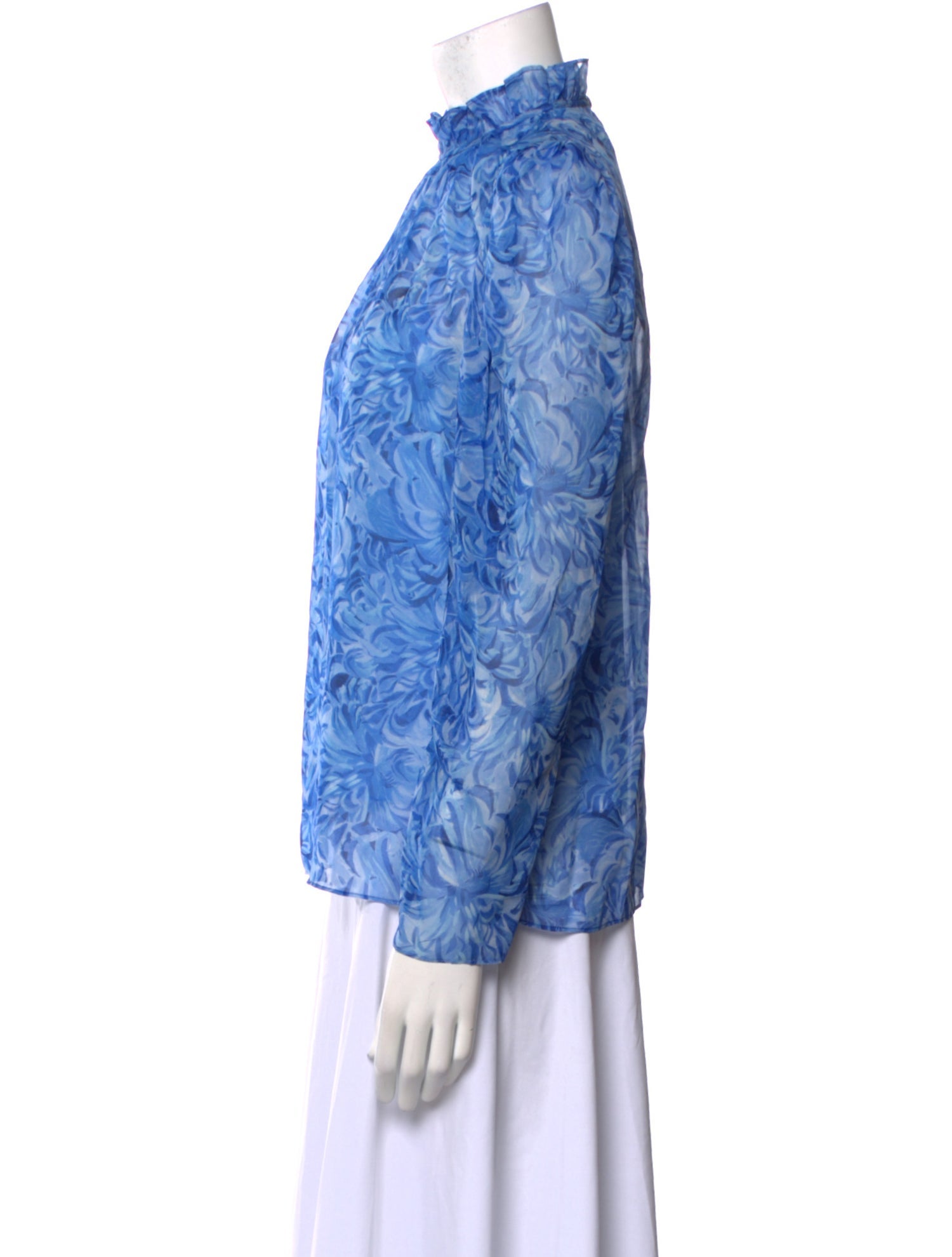 Saloni Printed Mock Neck Blouse