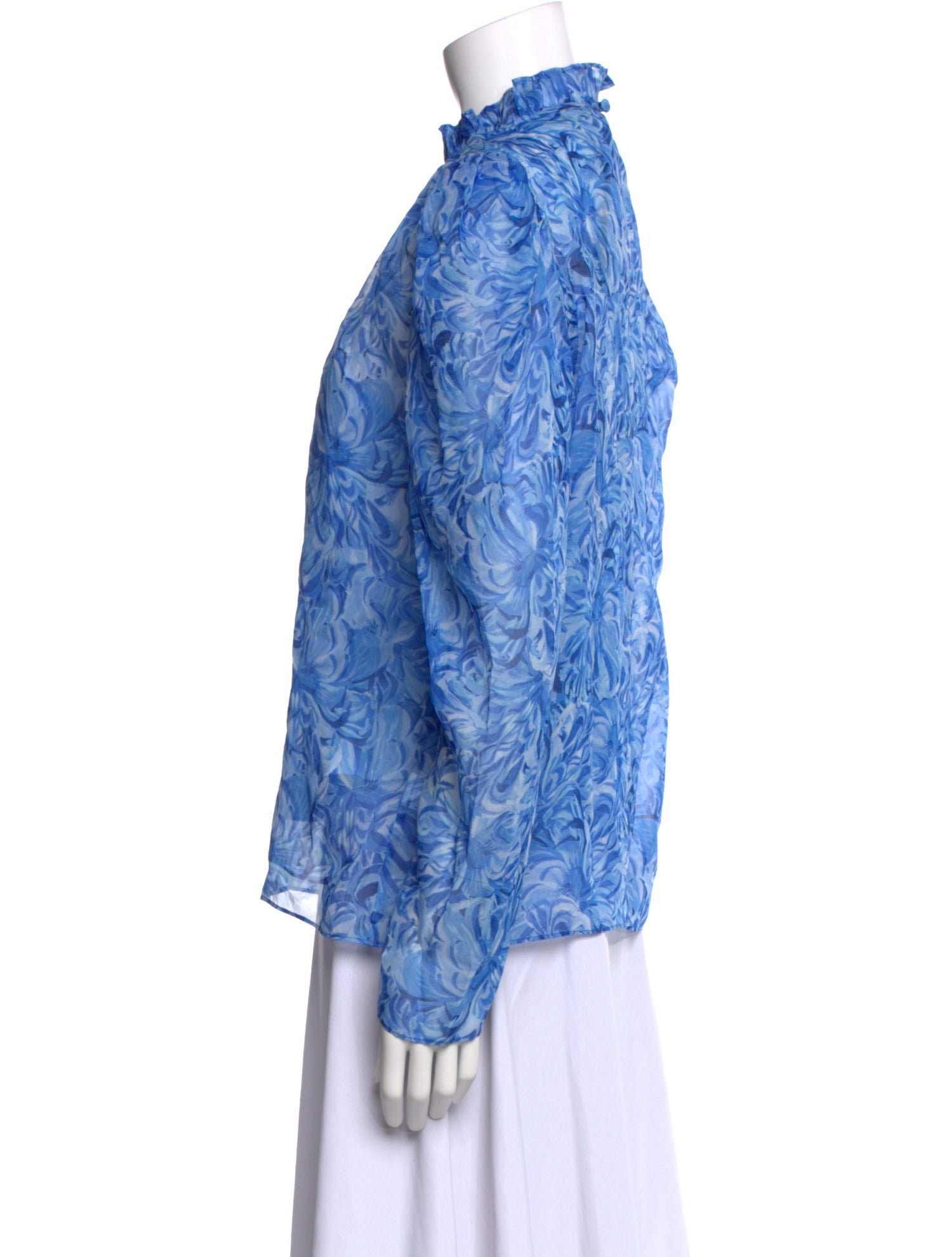 Saloni Printed Mock Neck Blouse w/ Tags