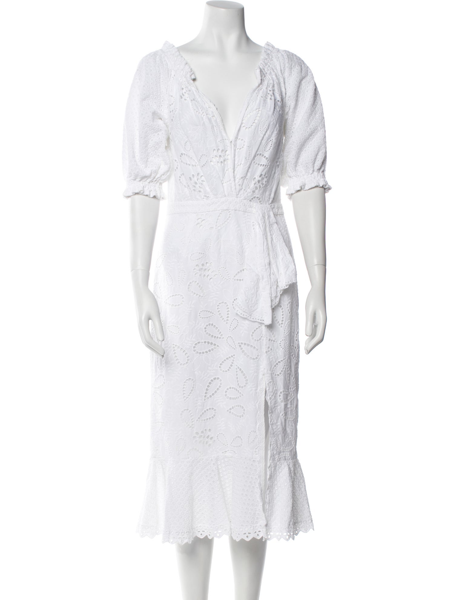 Saloni V-Neck Midi Length Dress