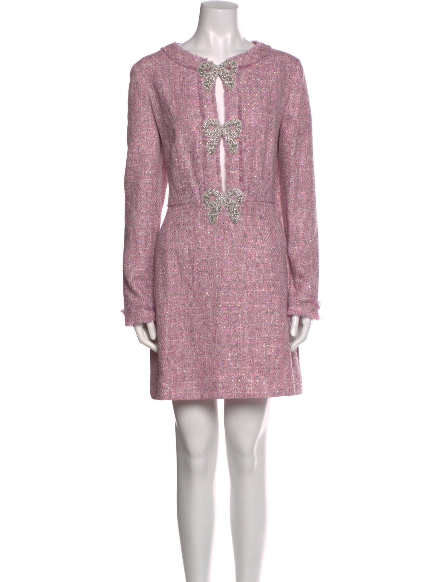 Saloni Tweed Pattern Mini Dress