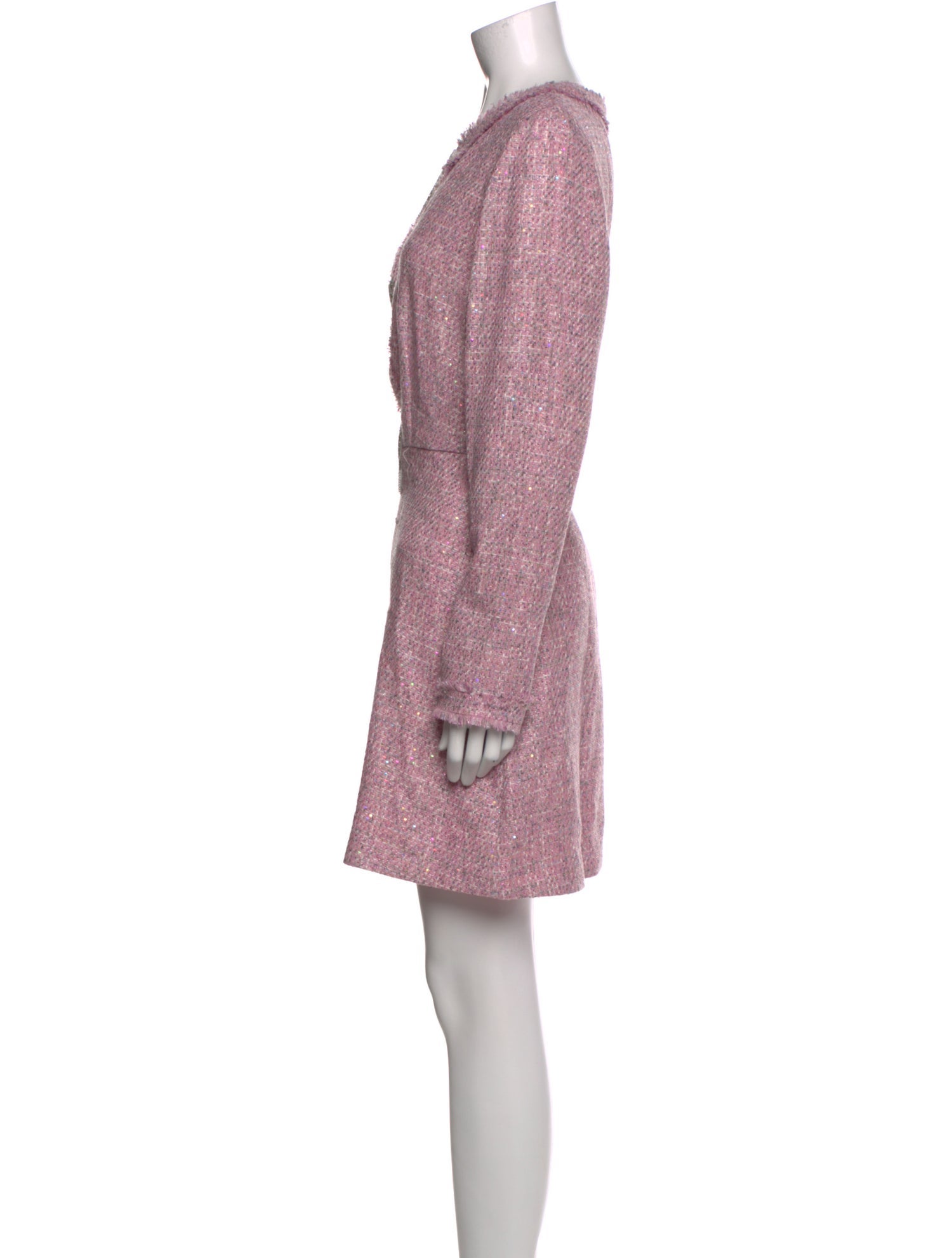 Saloni Tweed Pattern Mini Dress