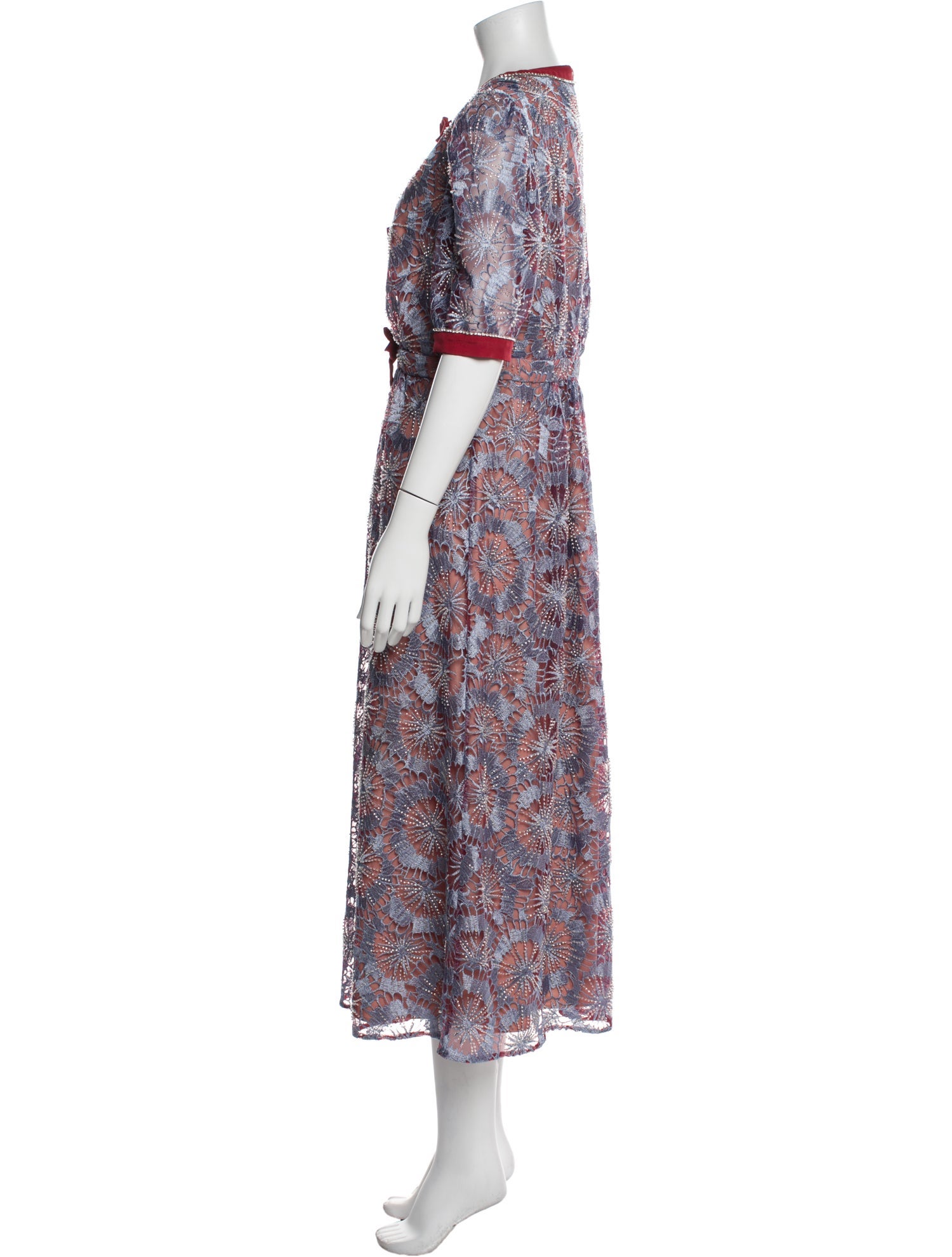 Saloni Floral Print Long Dress