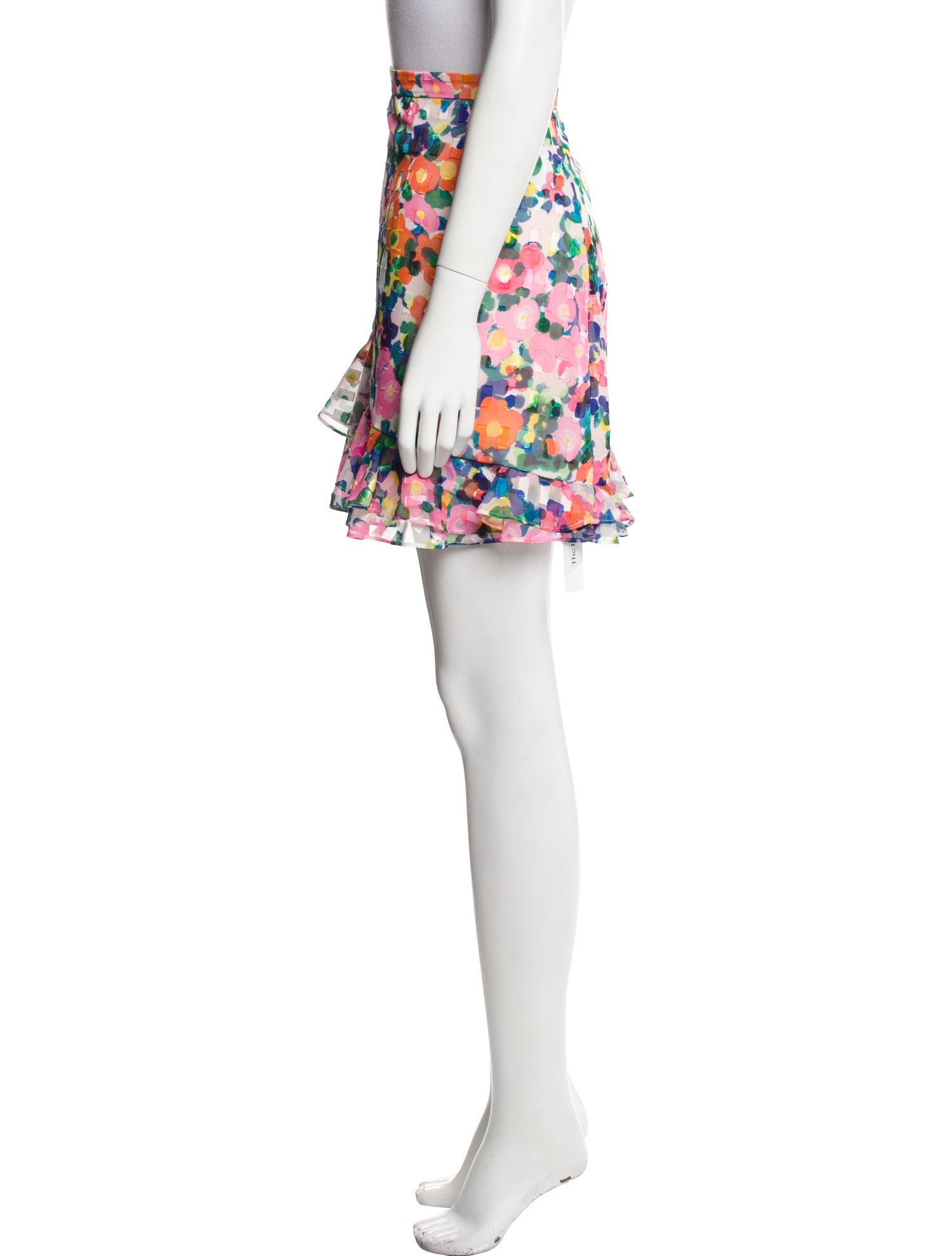 Saloni Floral Print Mini Skirt