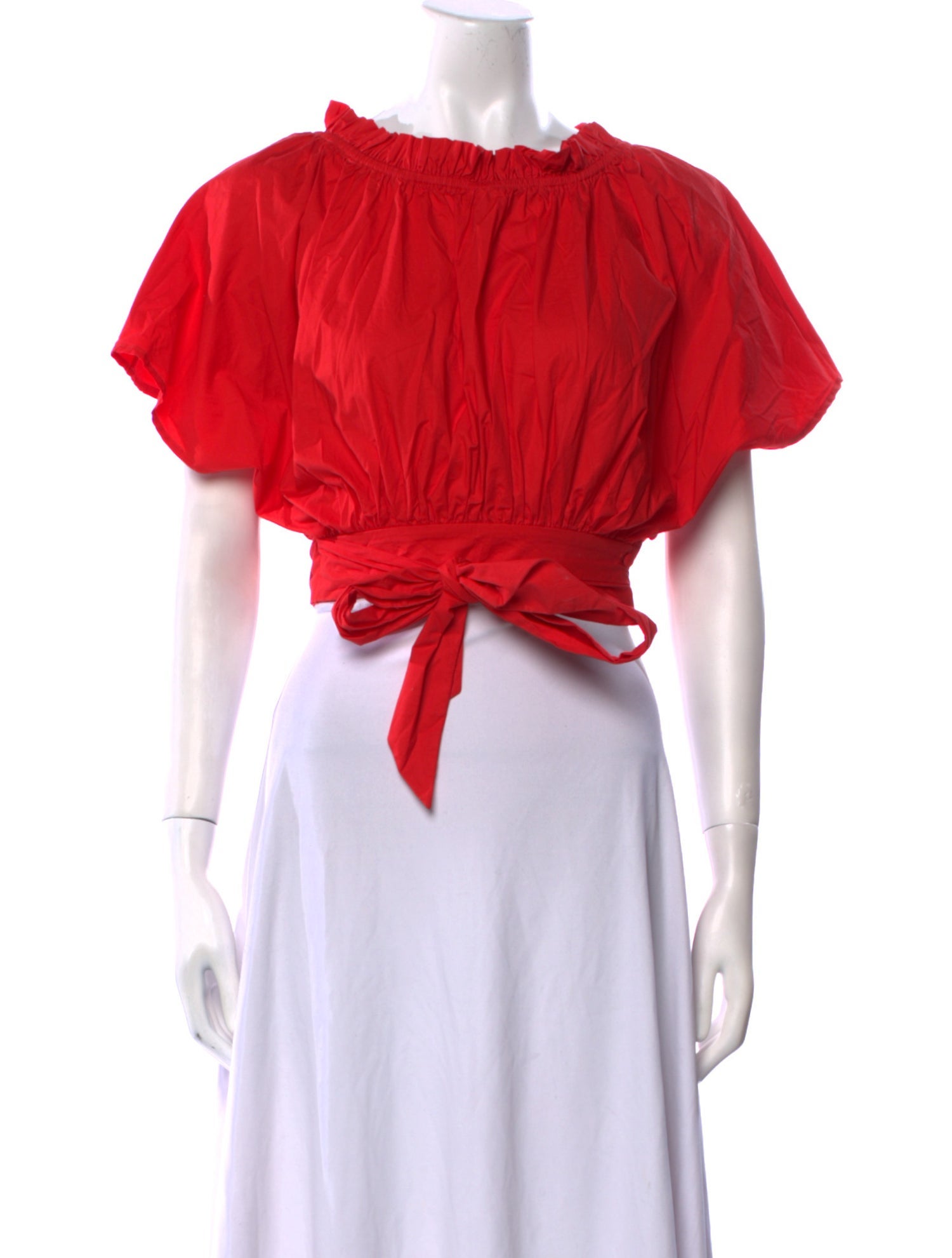 Saloni Cowl Neck Short Sleeve Crop Top