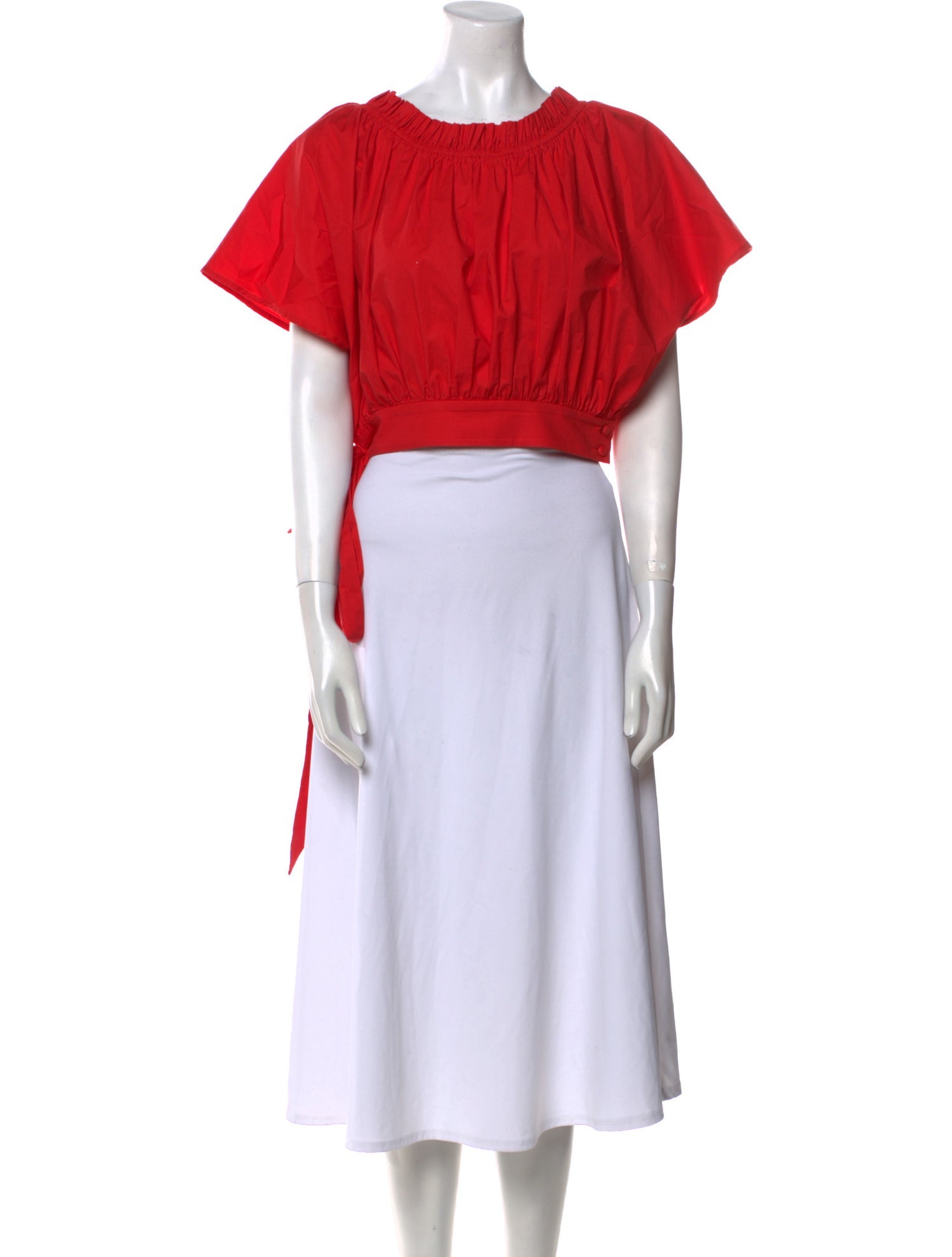 Saloni Crew Neck Short Sleeve Crop Top