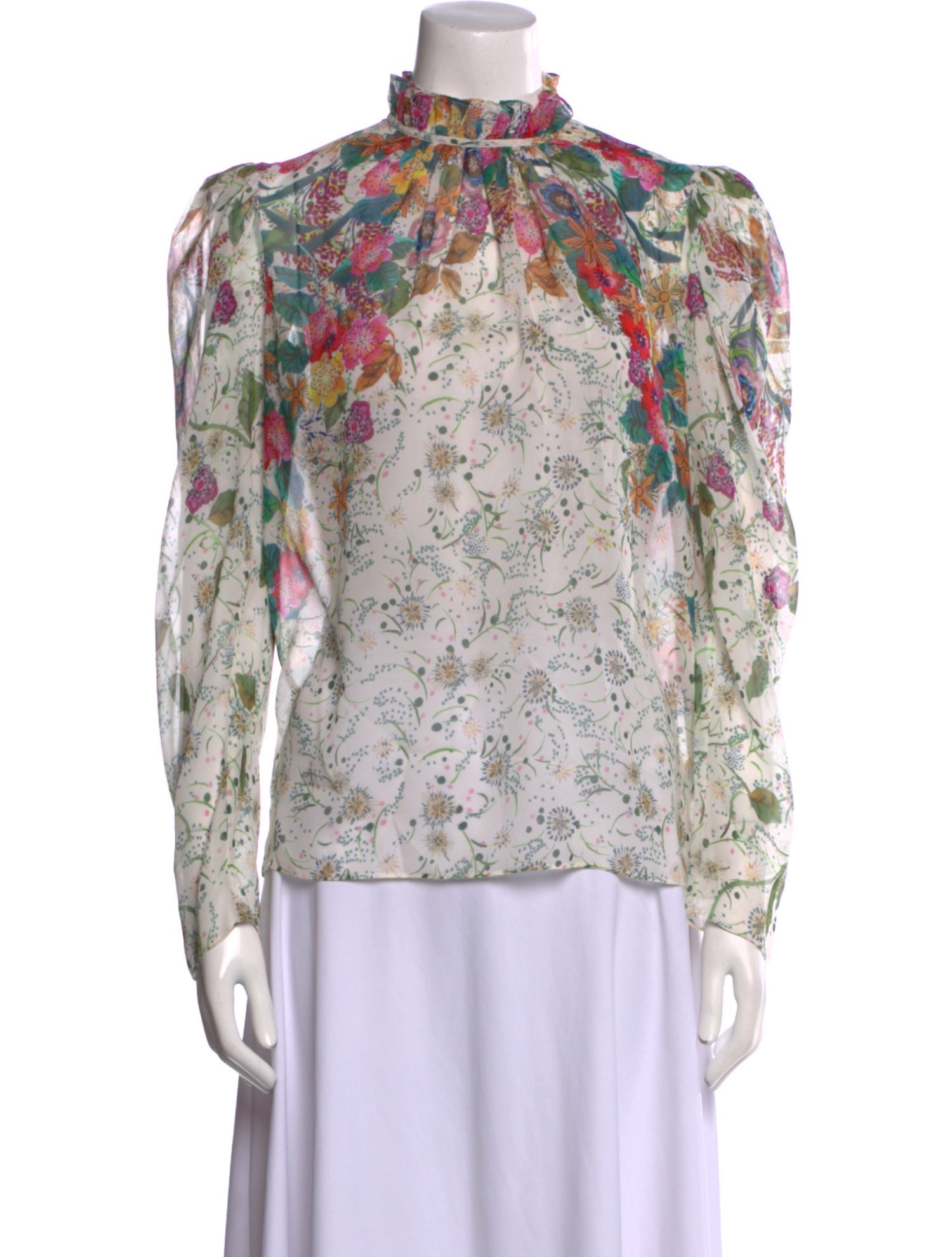 Saloni Silk Floral Print Blouse
