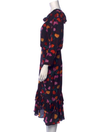 Saloni Silk Midi Length Dress