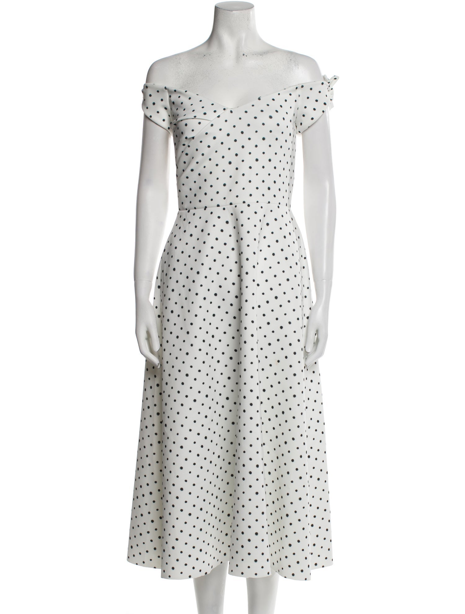 Saloni Polka Dot Print Midi Length Dress