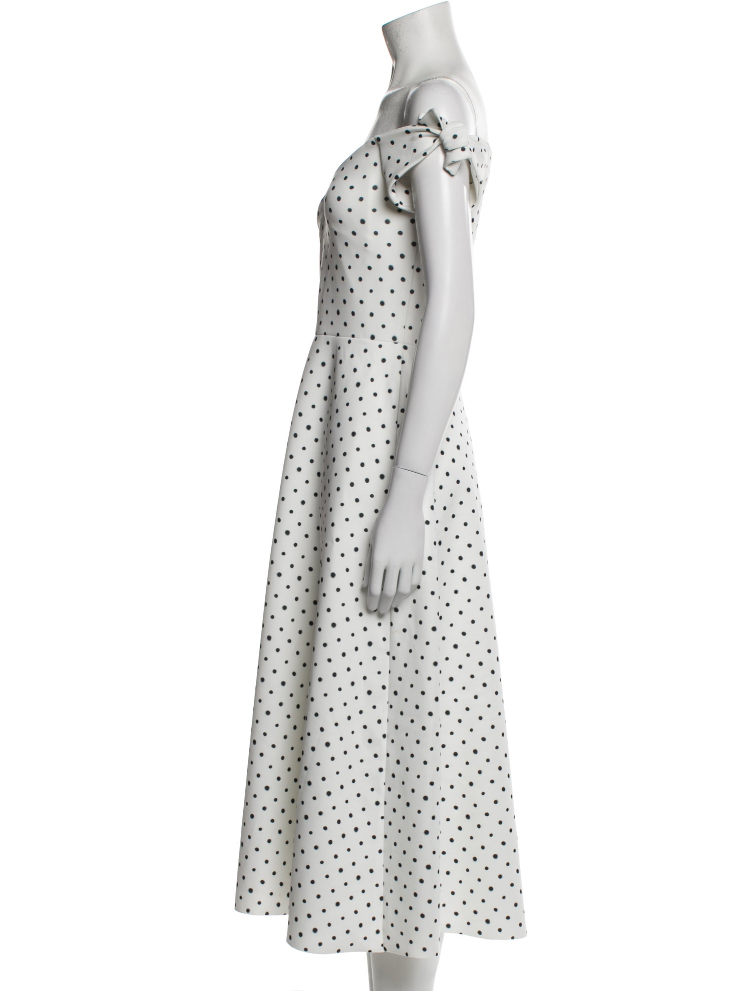 Saloni Polka Dot Print Midi Length Dress
