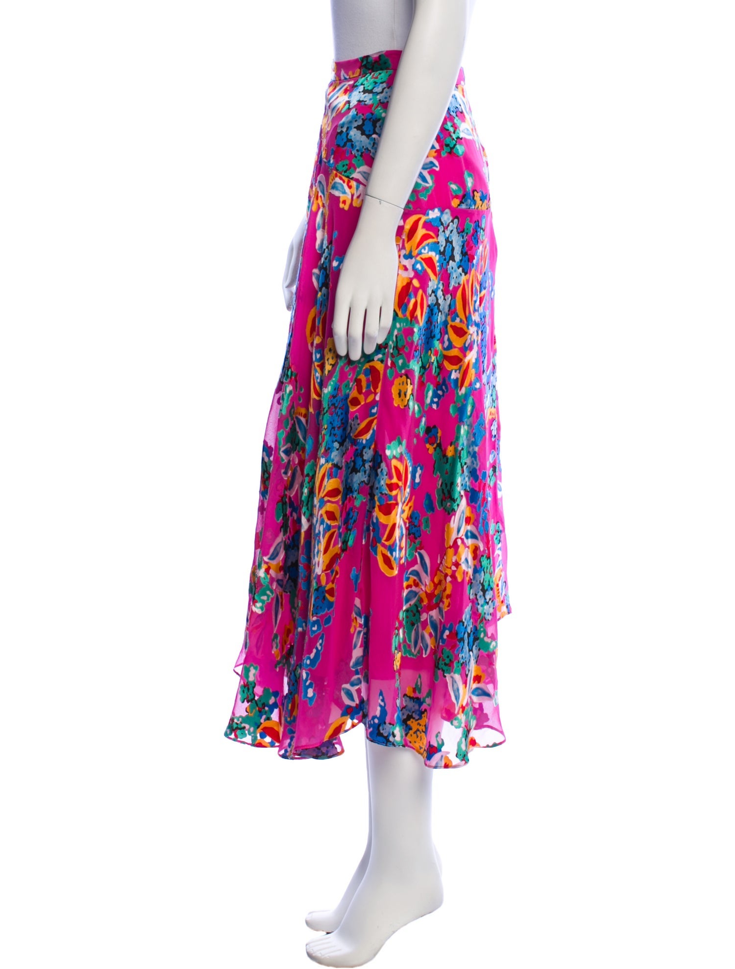 Saloni Floral Print Midi Length Skirt