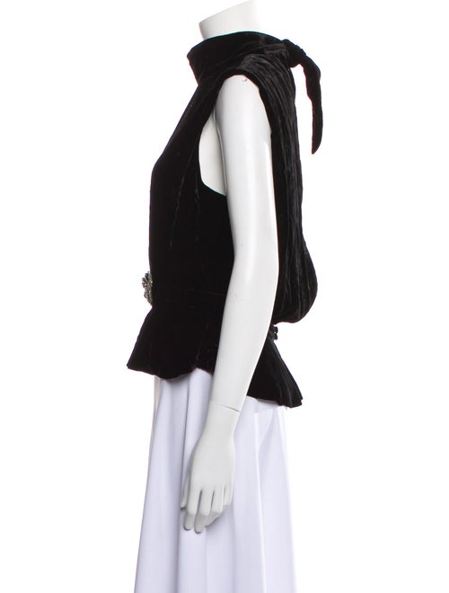 Saloni Mock Neck Sleeveless Crop Top