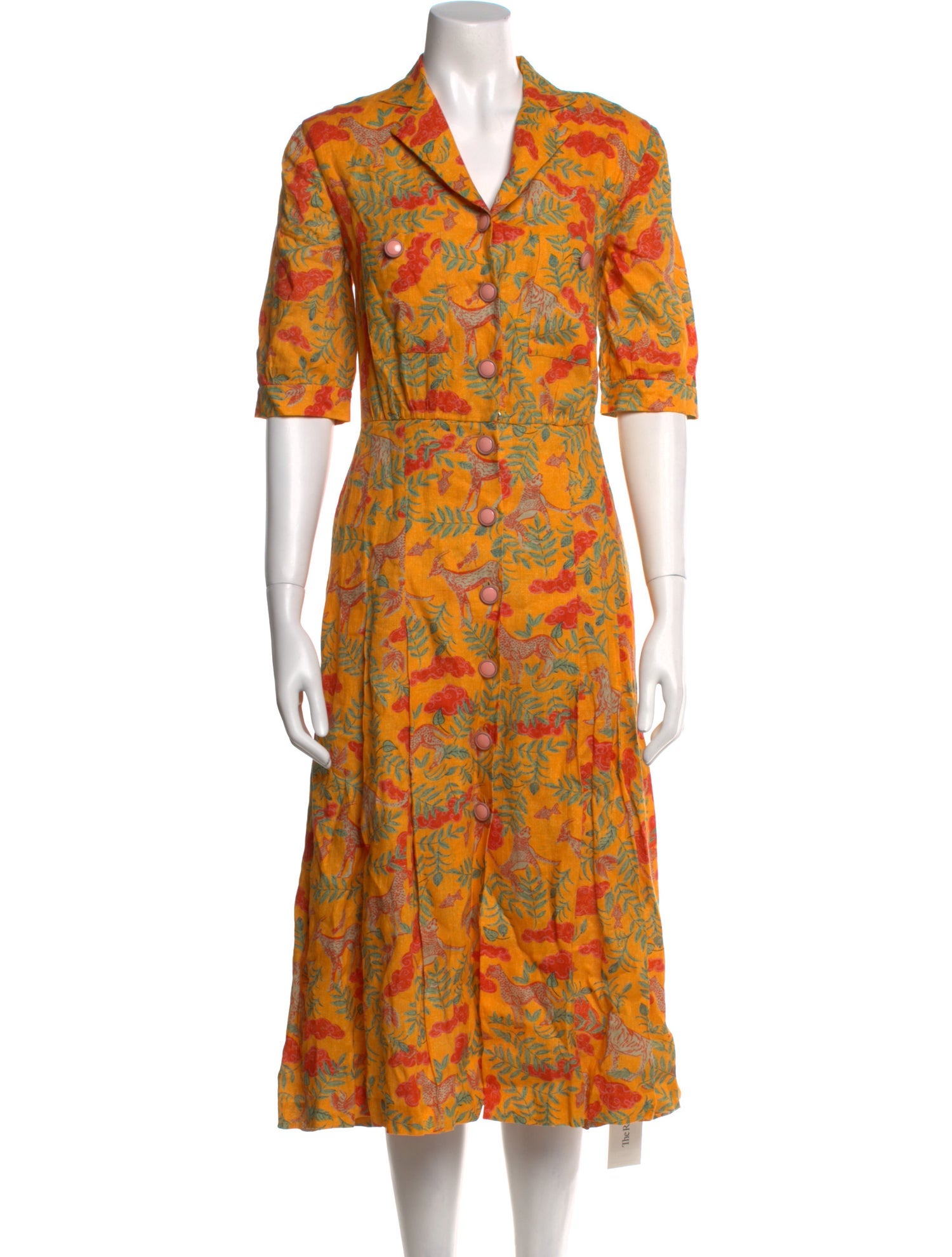 Saloni Linen Long Dress