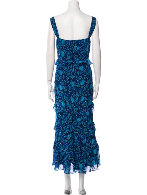 Saloni Floral Print Midi Length Dress