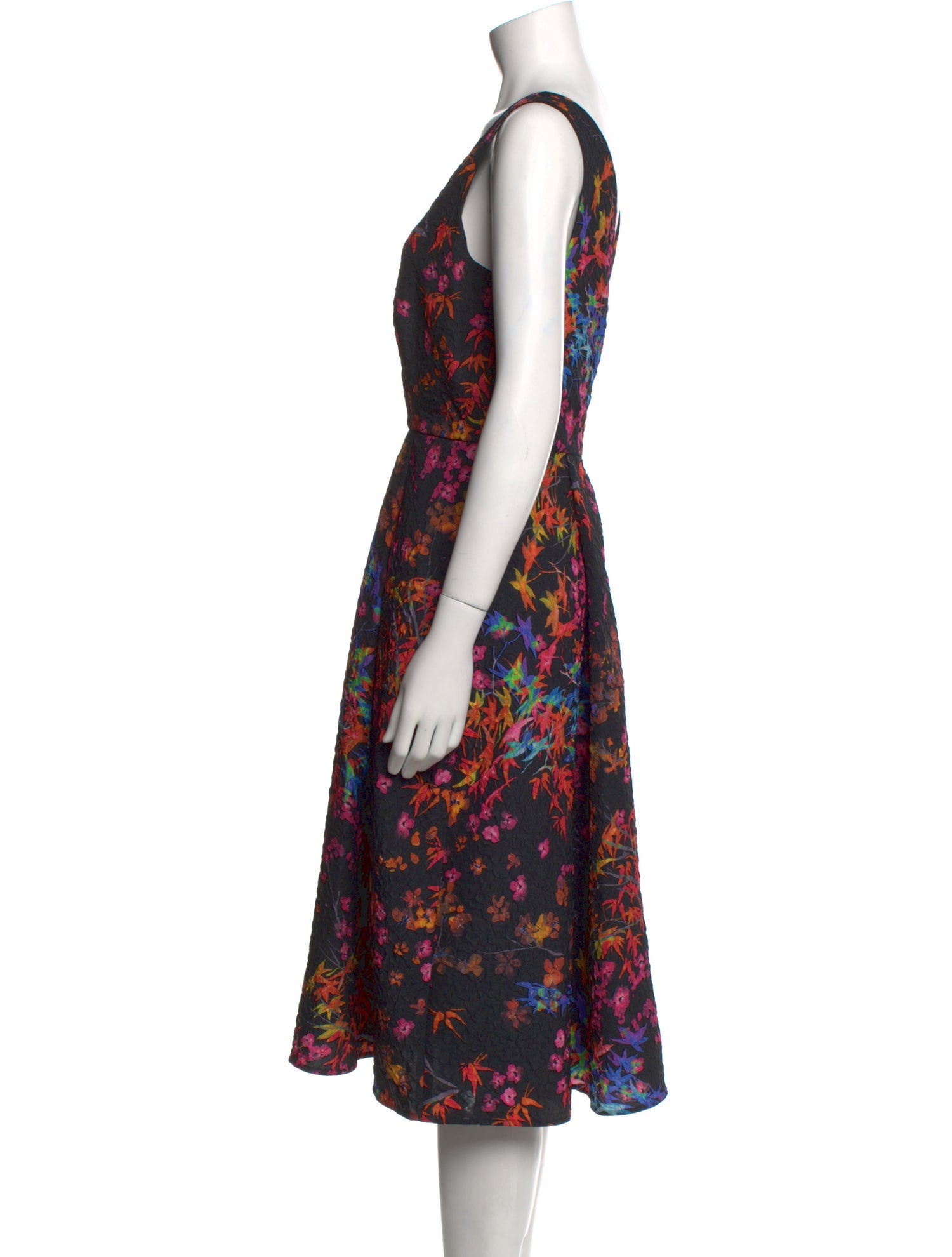 Saloni Floral Print Midi Length Dress