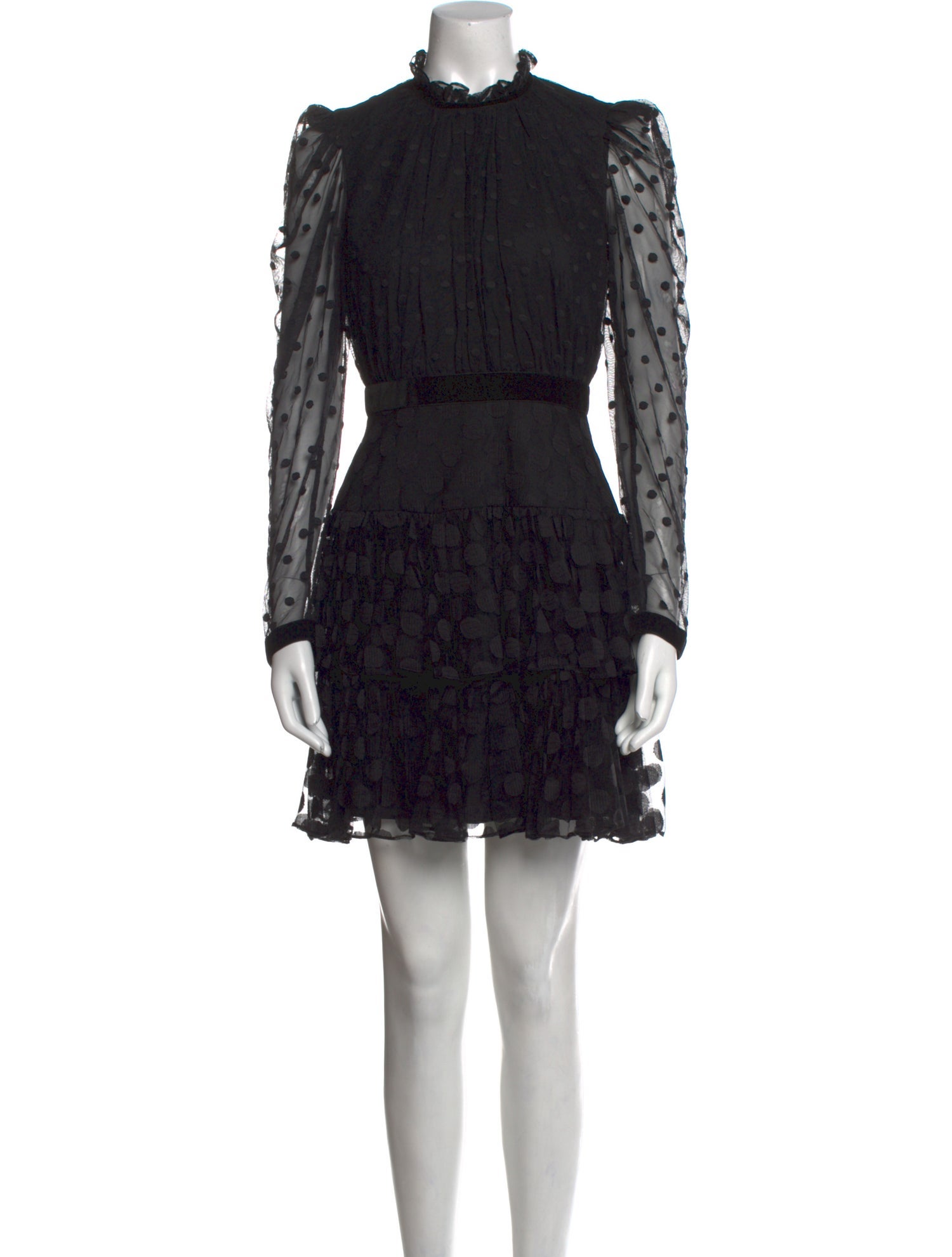 Saloni Lace Pattern Mini Dress