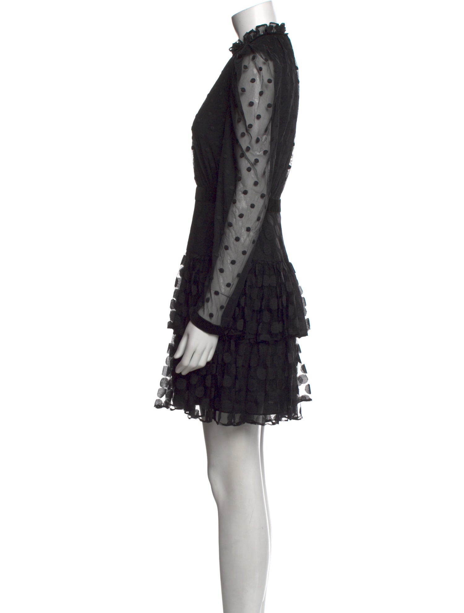 Saloni Lace Pattern Mini Dress