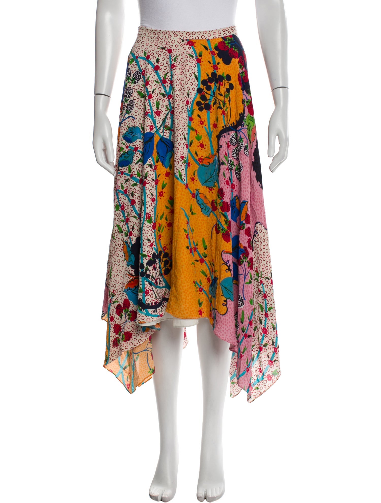 Saloni Silk Midi Length Skirt