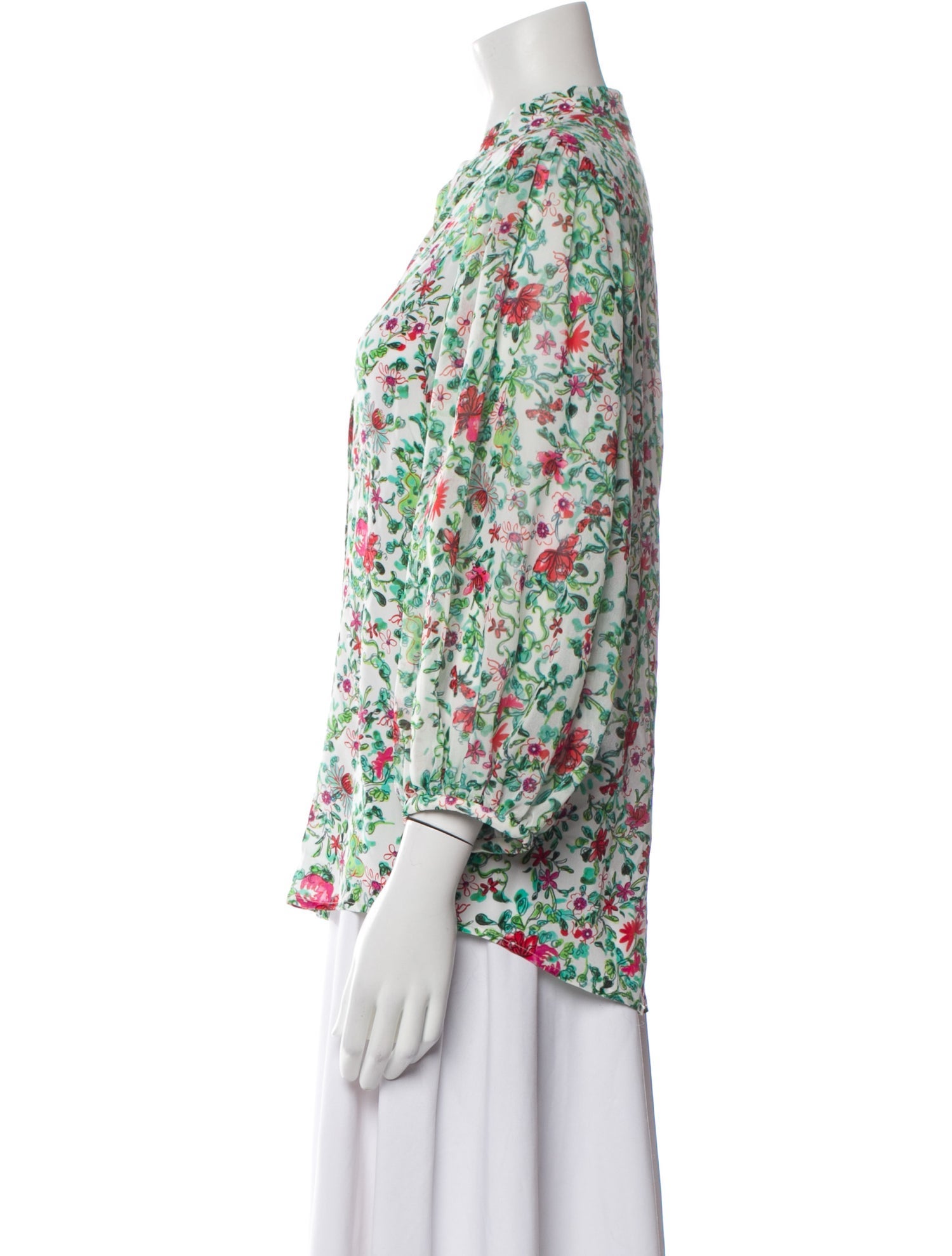 Saloni Silk Floral Print Blouse