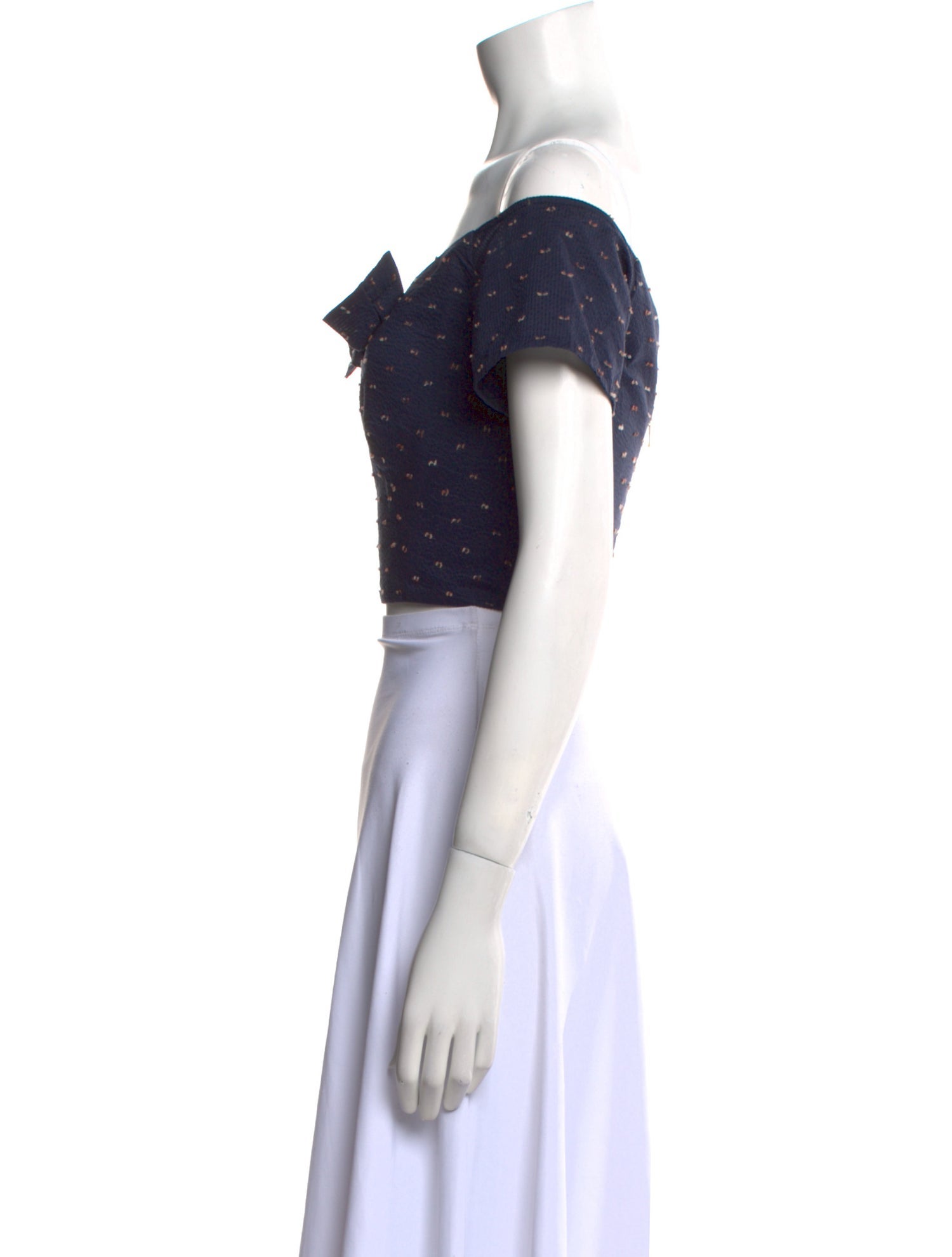 Saloni Off-The-Shoulder Short Sleeve Crop Top