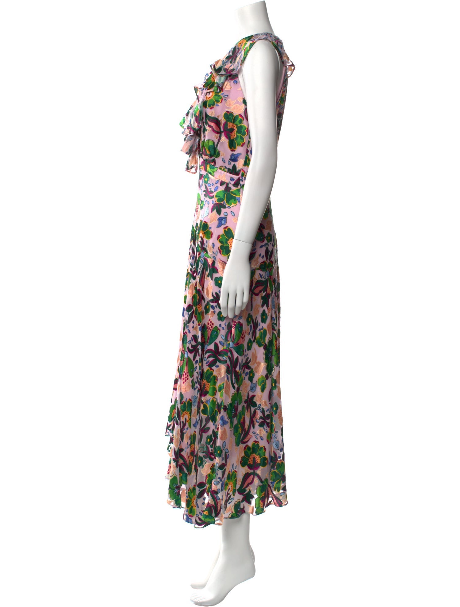 Saloni Floral Print Long Dress w/ Tags