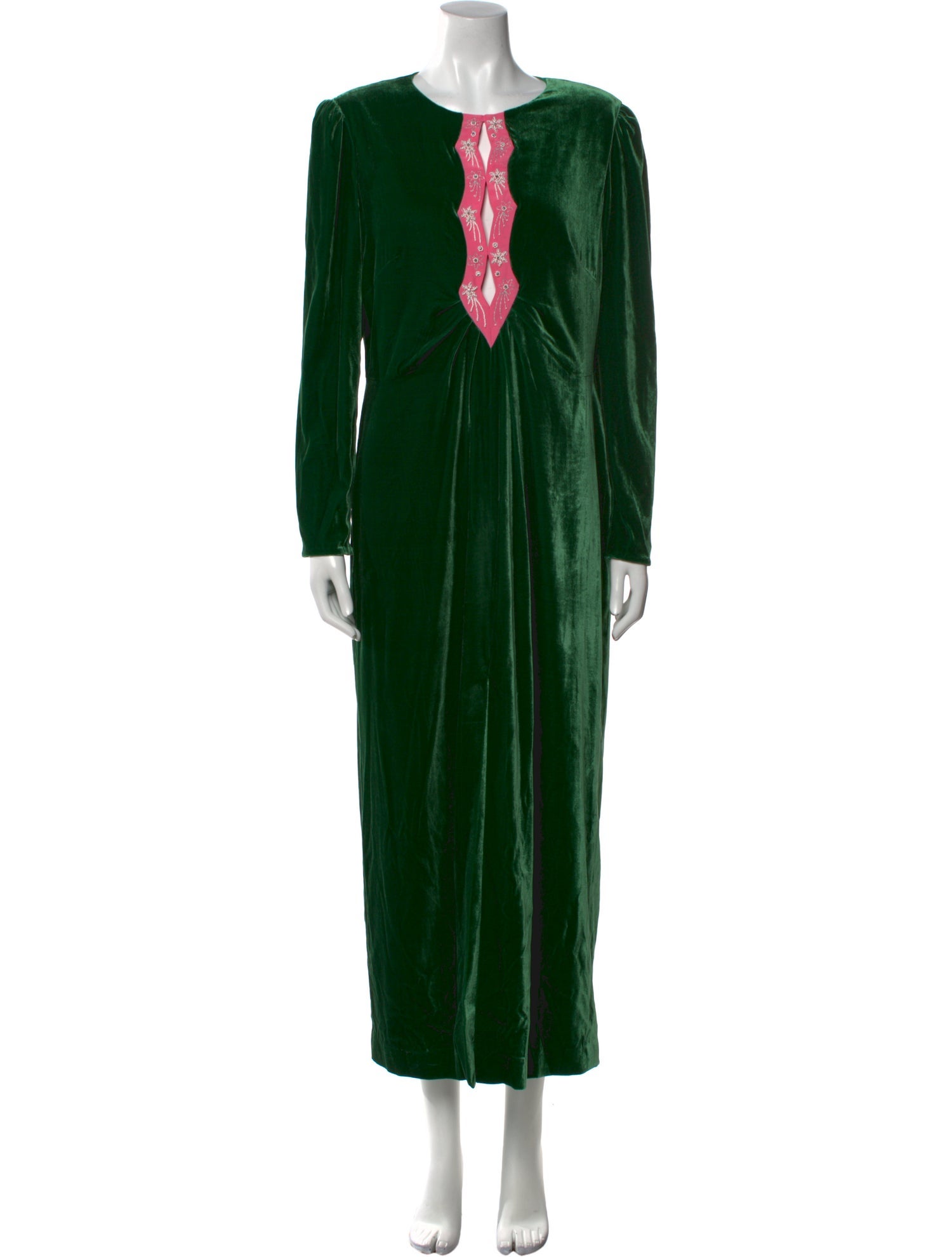 Saloni V-Neck Long Dress w/ Tags