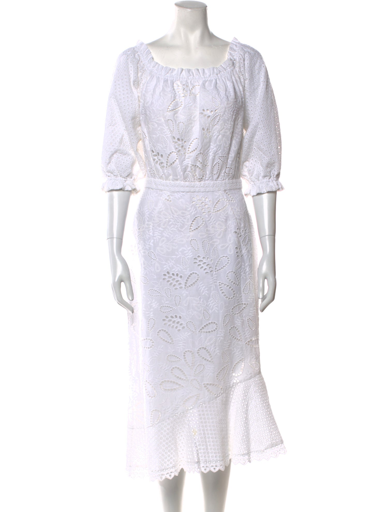 Saloni Scoop Neck Midi Length Dress