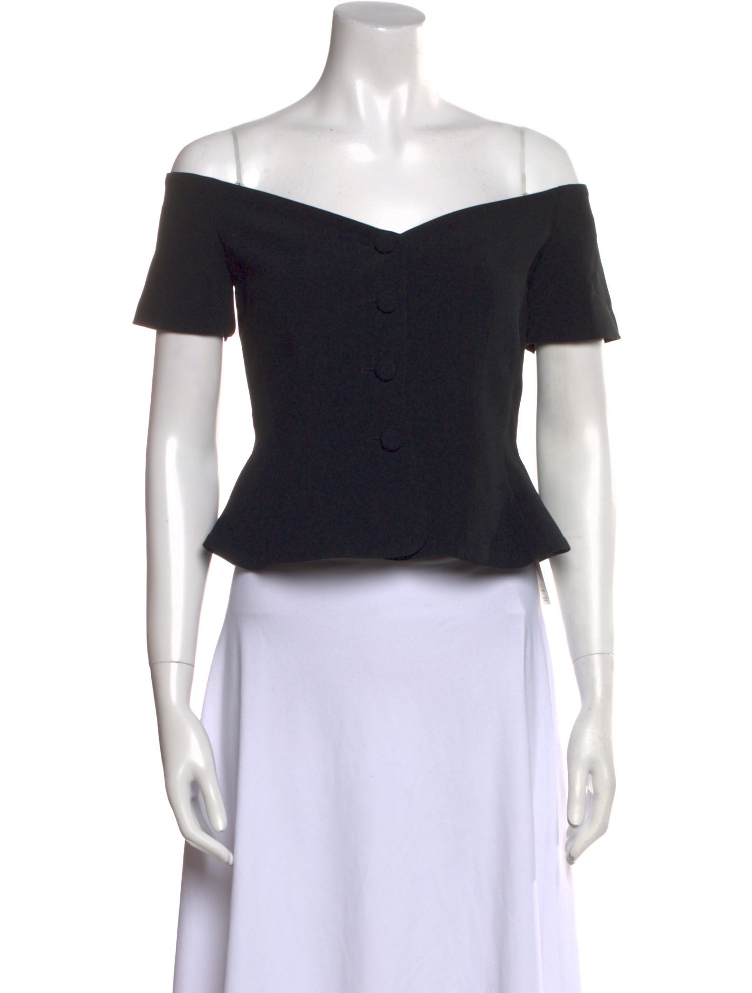 Saloni Off-The-Shoulder Short Sleeve Crop Top