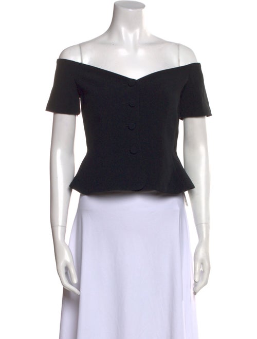 Saloni Off-The-Shoulder Short Sleeve Crop Top