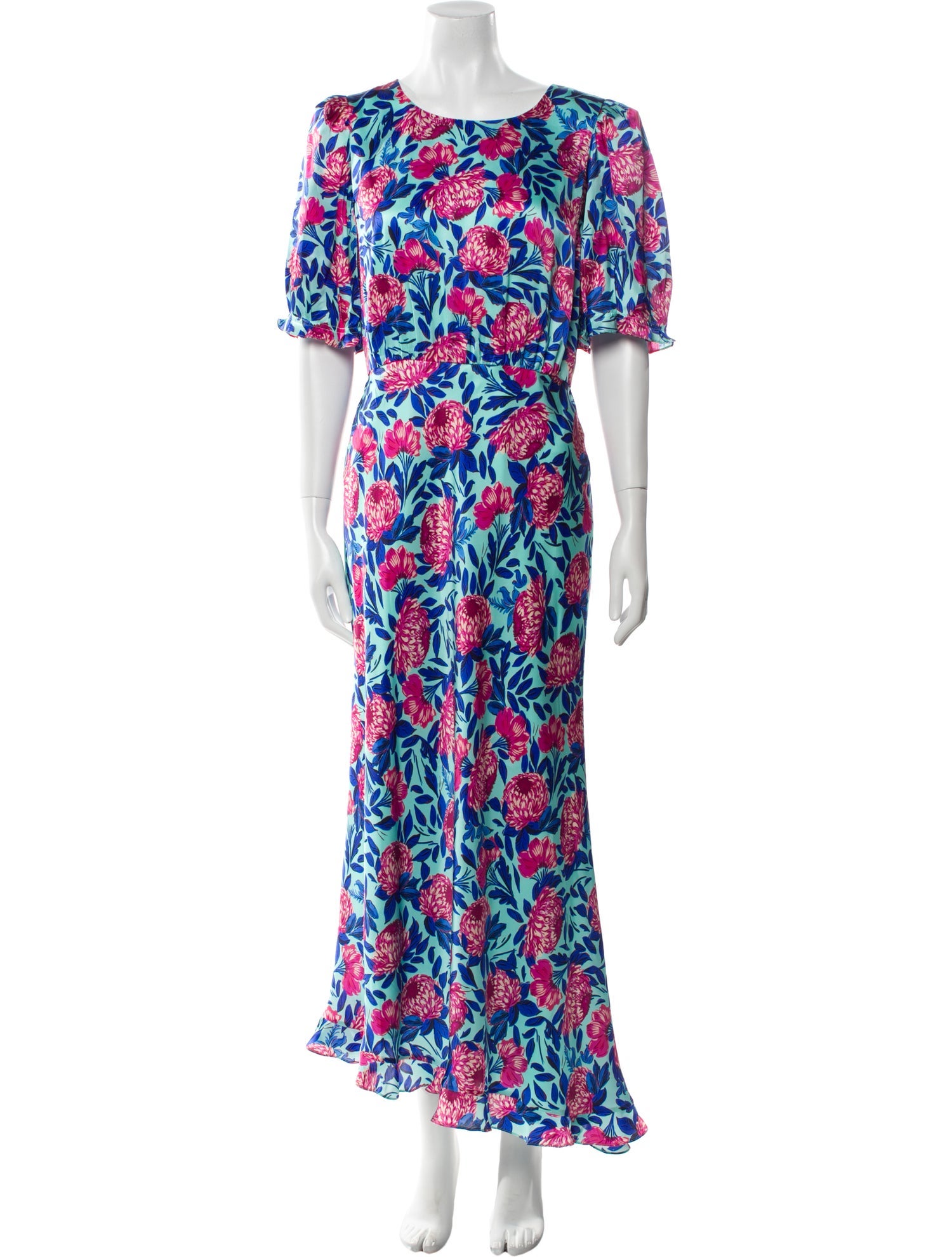 Saloni Floral Print Long Dress w/ Tags