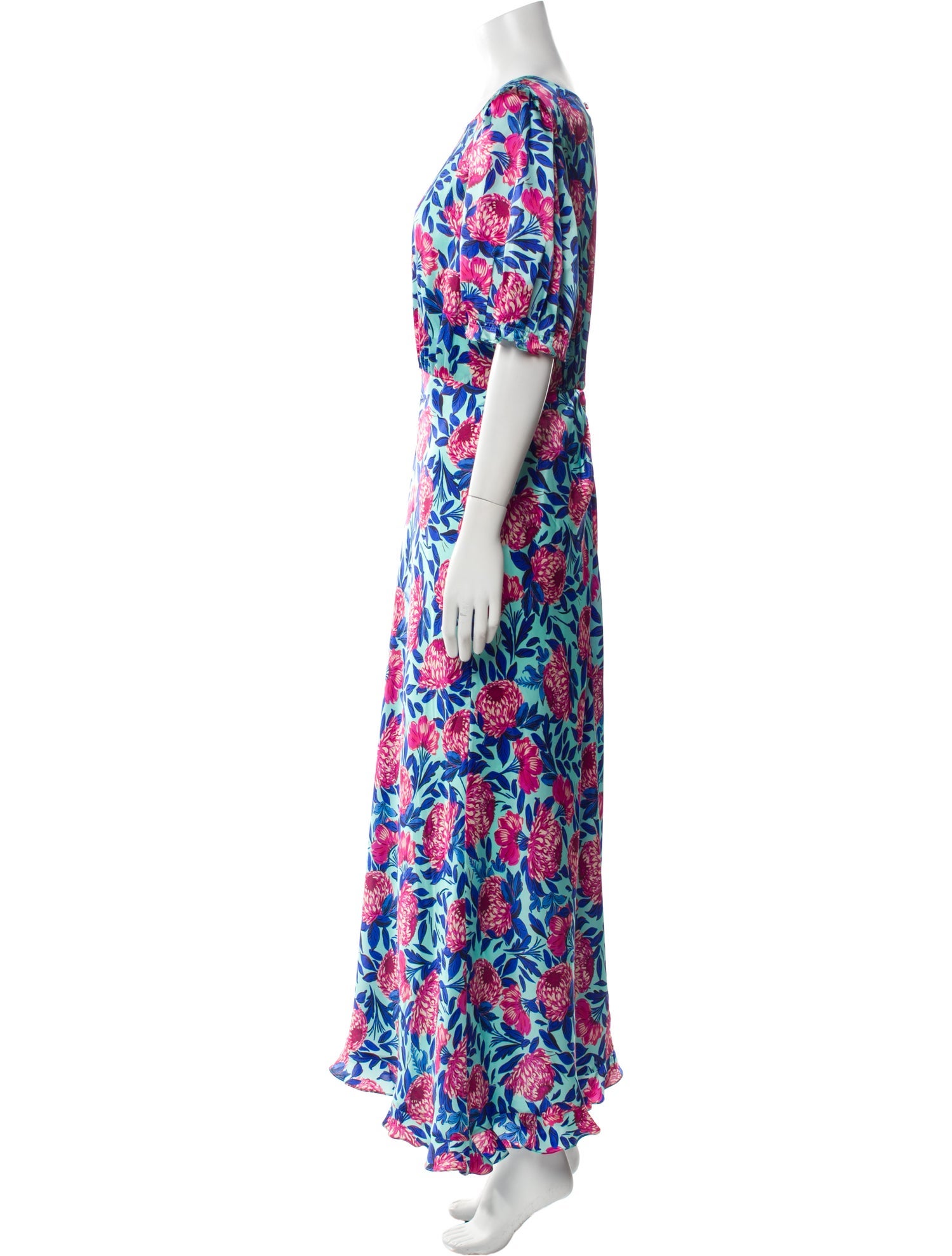 Saloni Floral Print Long Dress w/ Tags