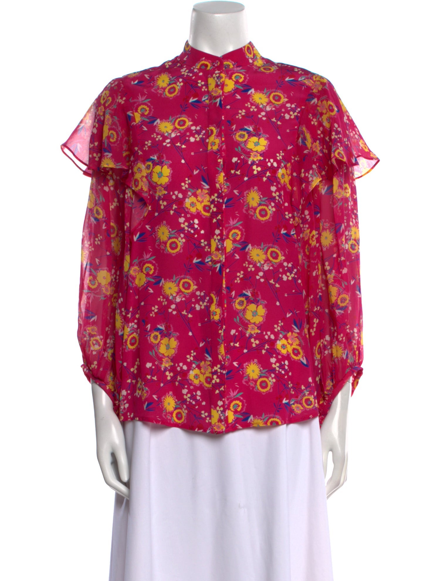 Saloni Silk Floral Print Blouse