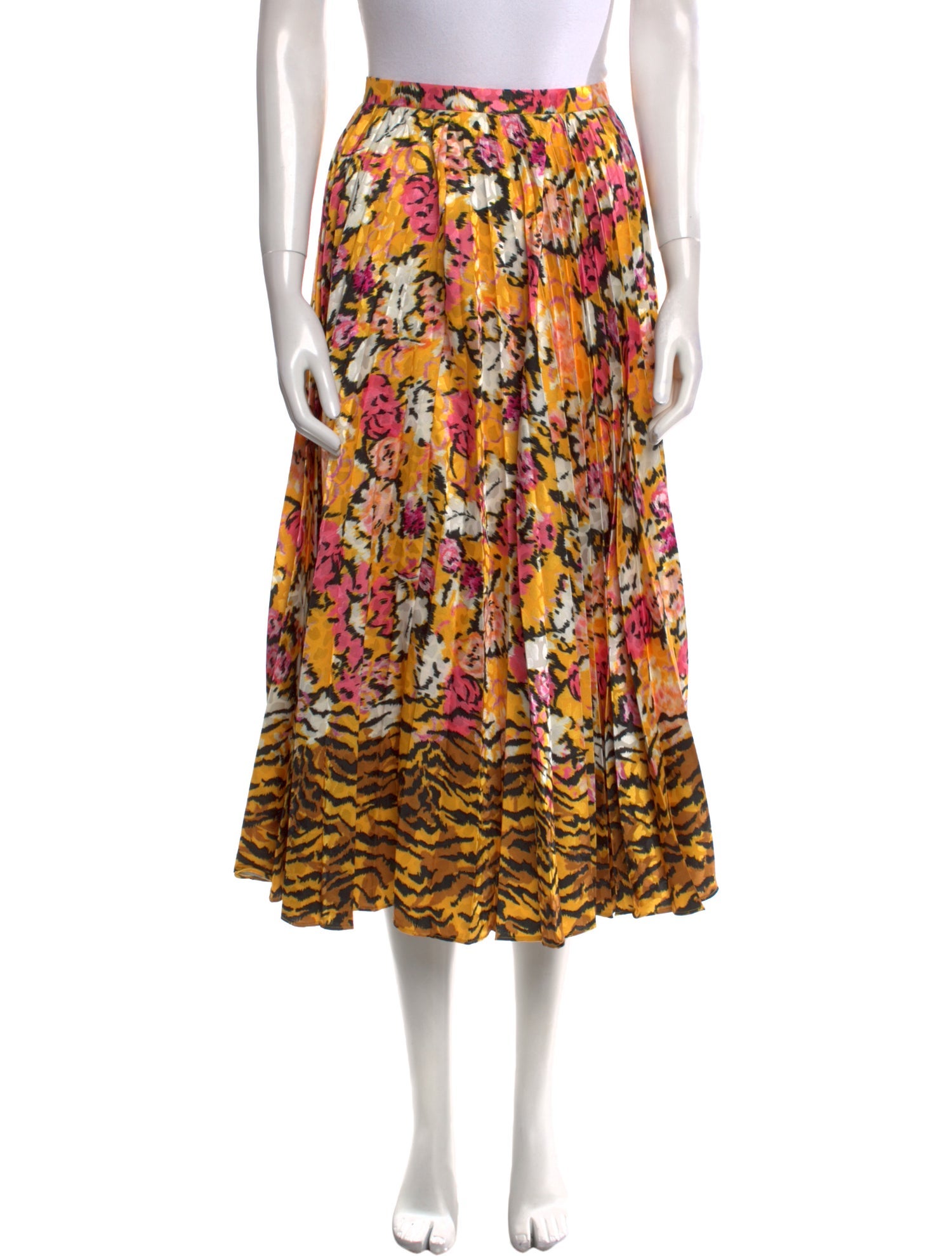 Saloni Floral Print Midi Length Skirt