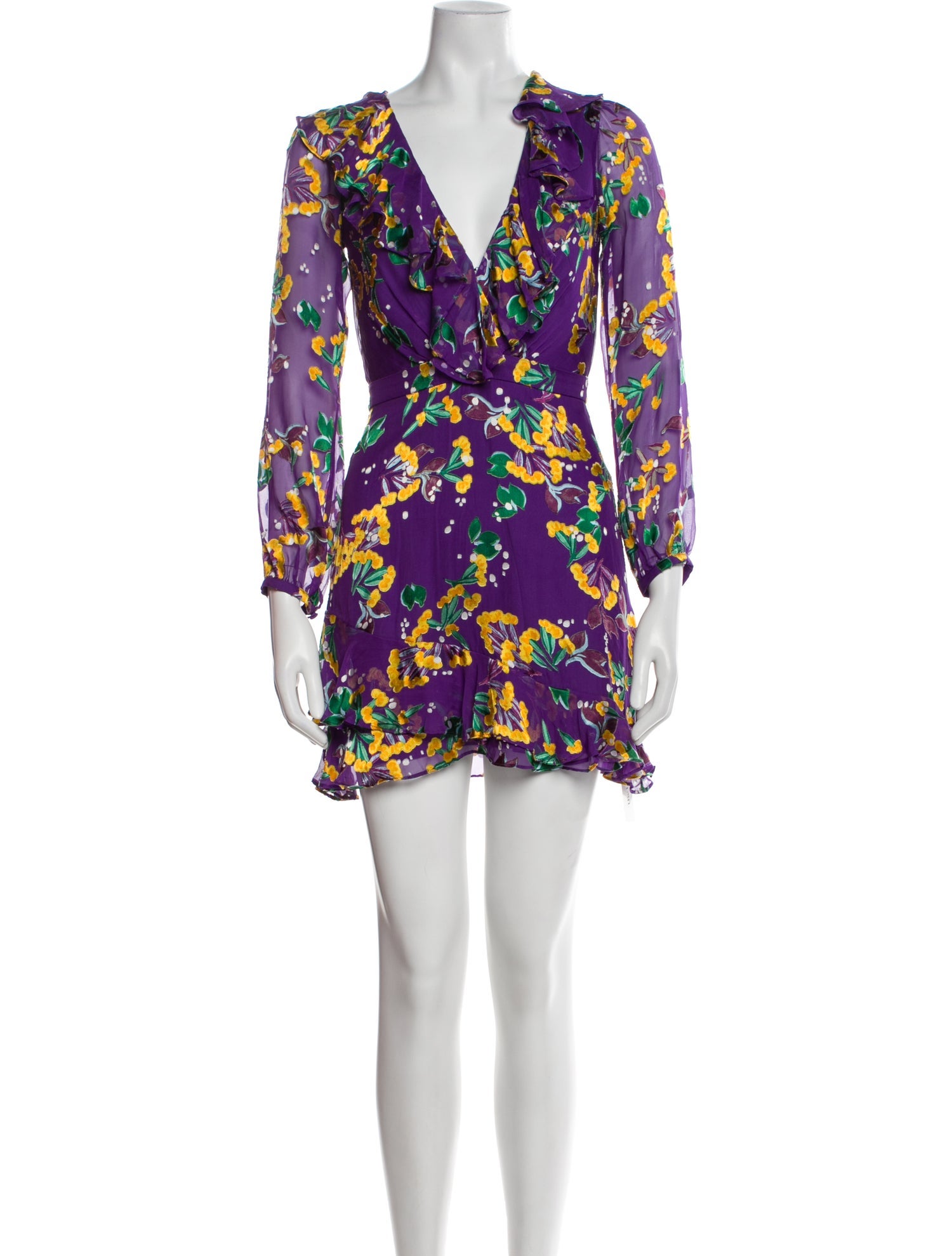 Saloni Floral Print Mini Dress