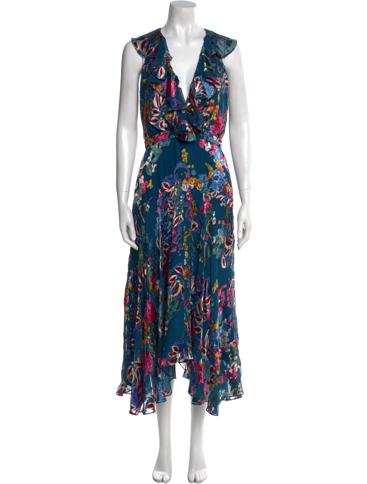 Saloni Floral Print Long Dress