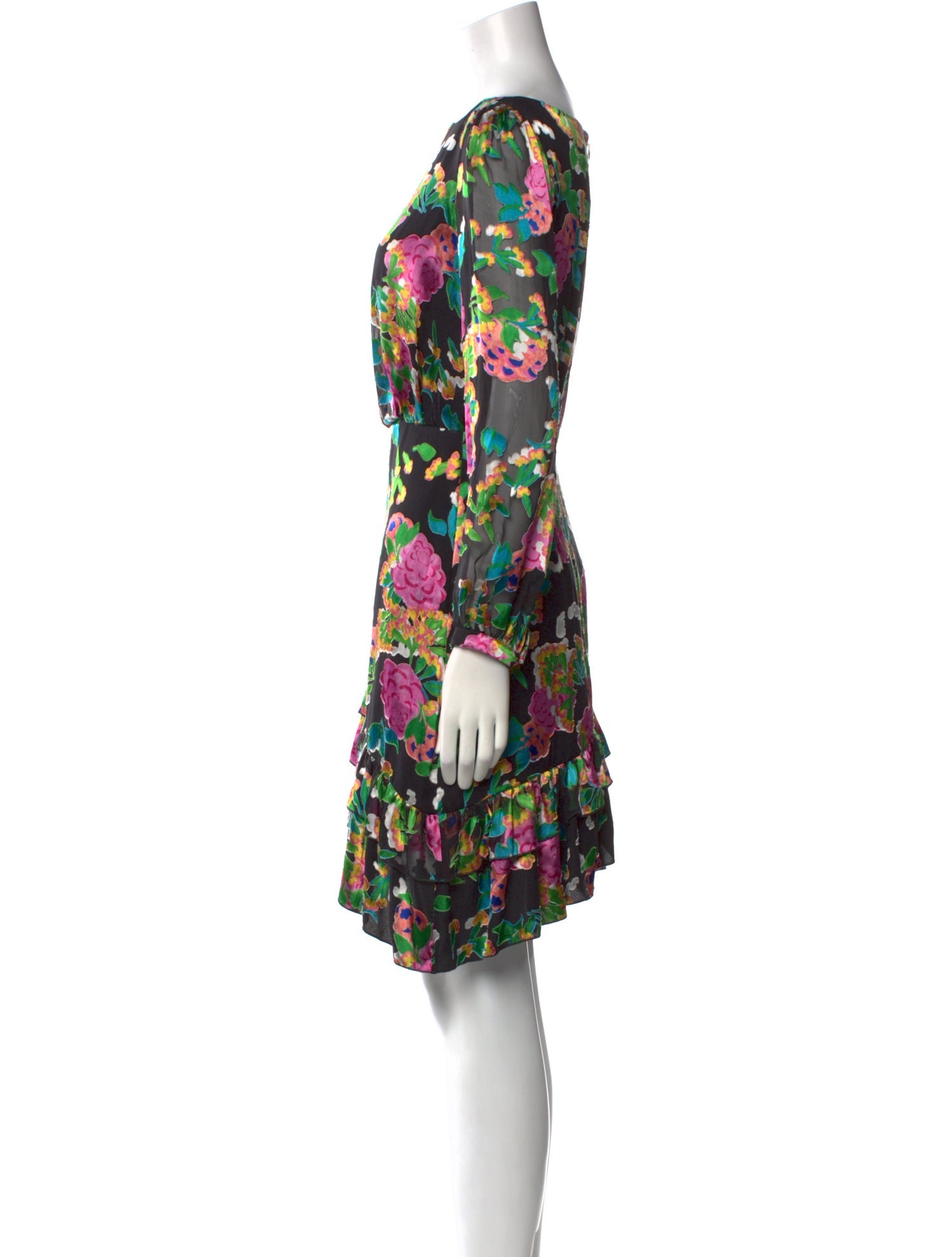 Saloni Floral Print Mini Dress