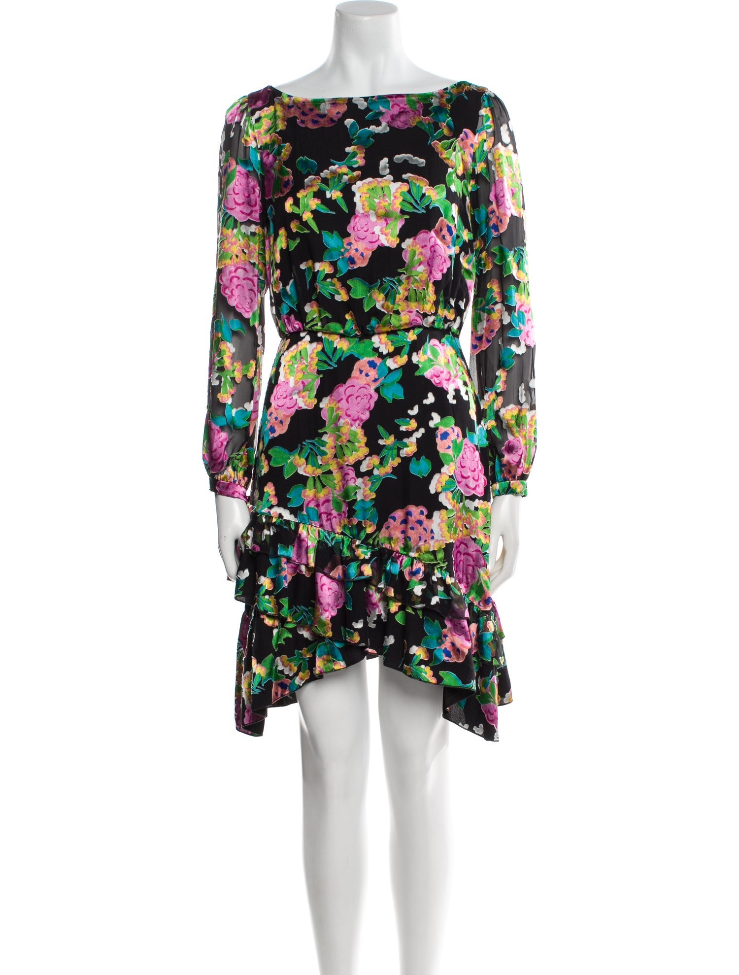 Saloni Floral Print Mini Dress