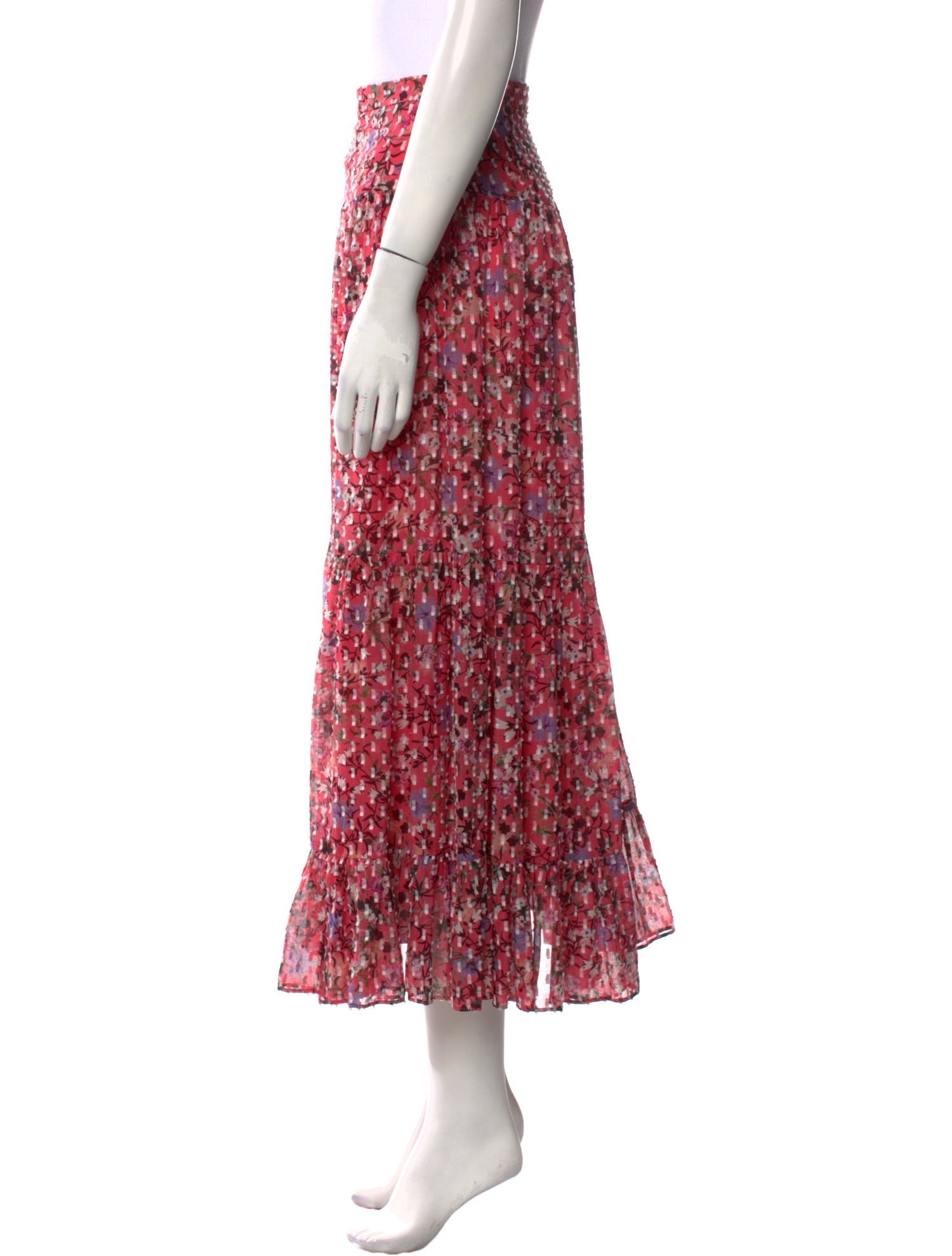 Saloni Silk Midi Length Skirt