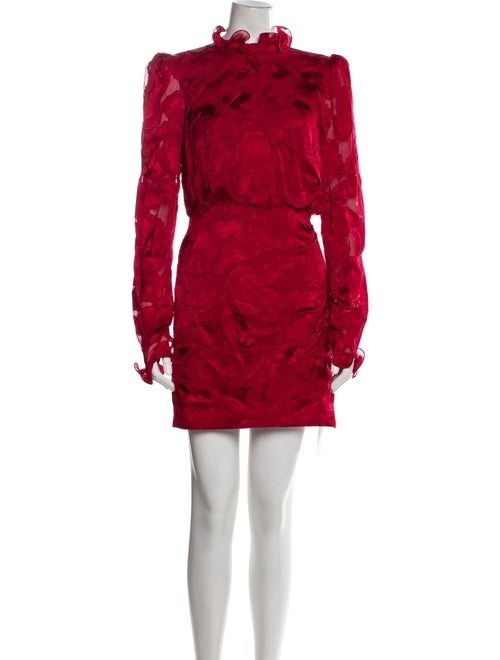 Saloni Lace Pattern Mini Dress