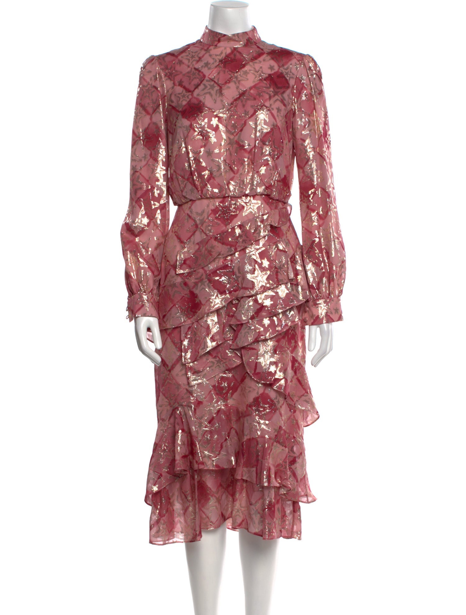 Saloni Silk Midi Length Dress