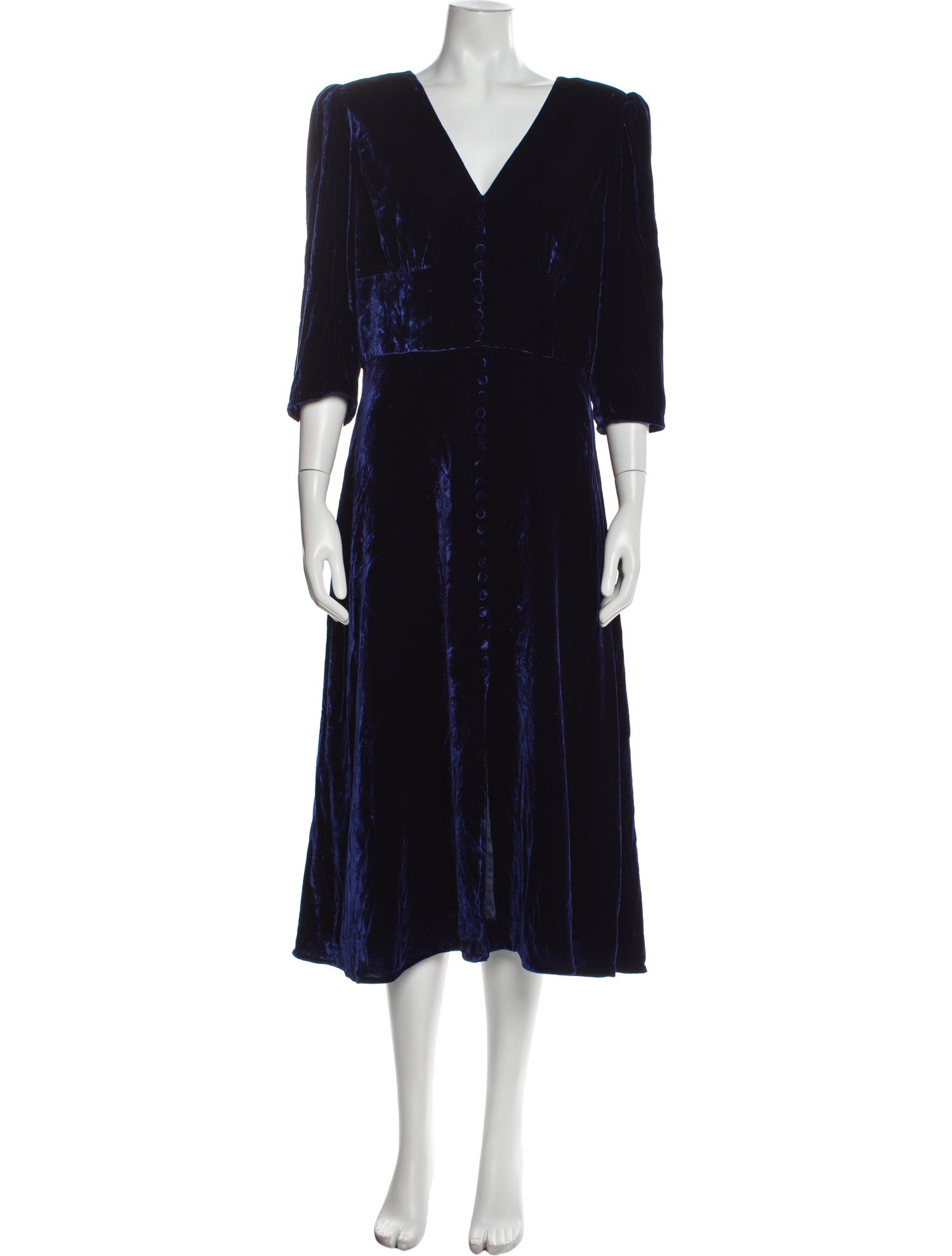 Saloni V-Neck Long Dress