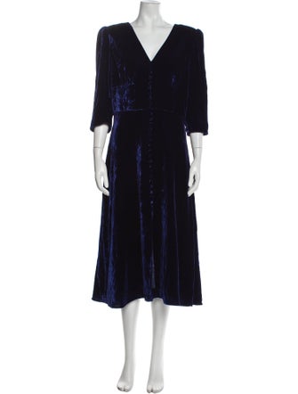 Saloni V-Neck Long Dress