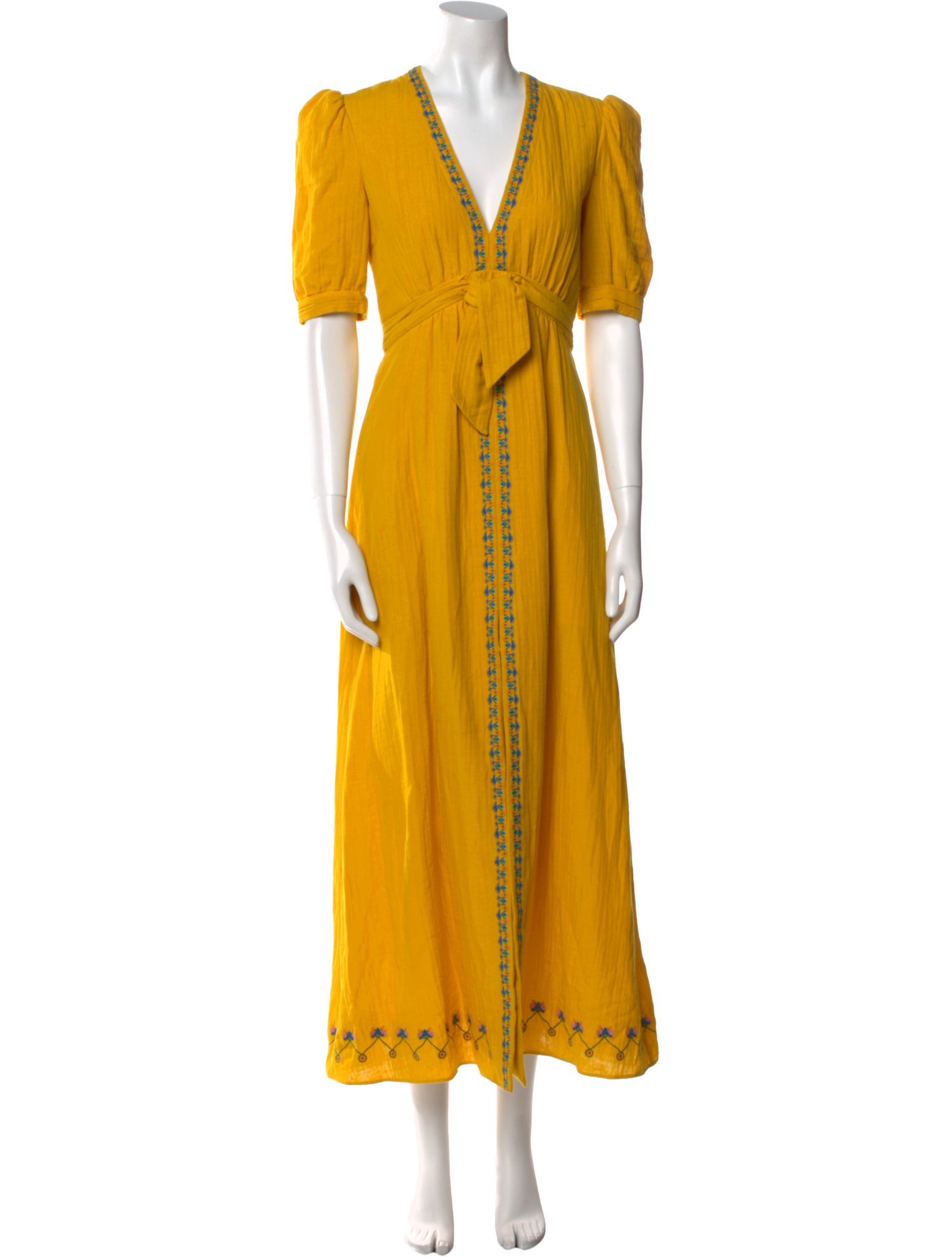 Saloni V-Neck Long Dress