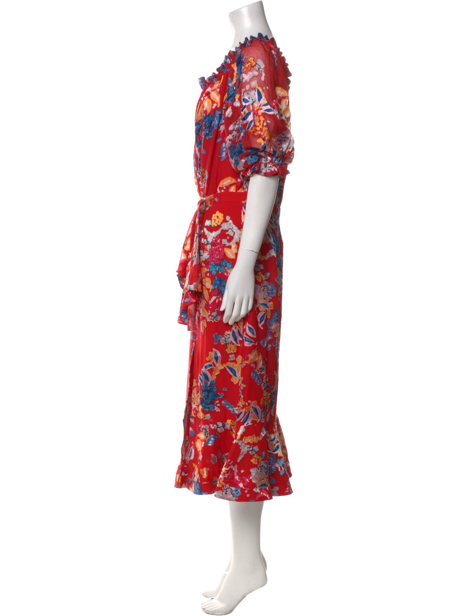 Saloni Floral Print Long Dress w/ Tags