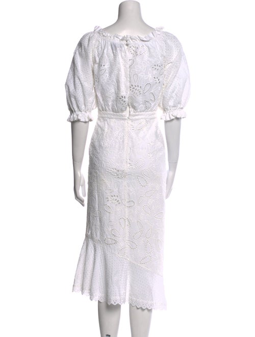 Saloni Lace Pattern Midi Length Dress