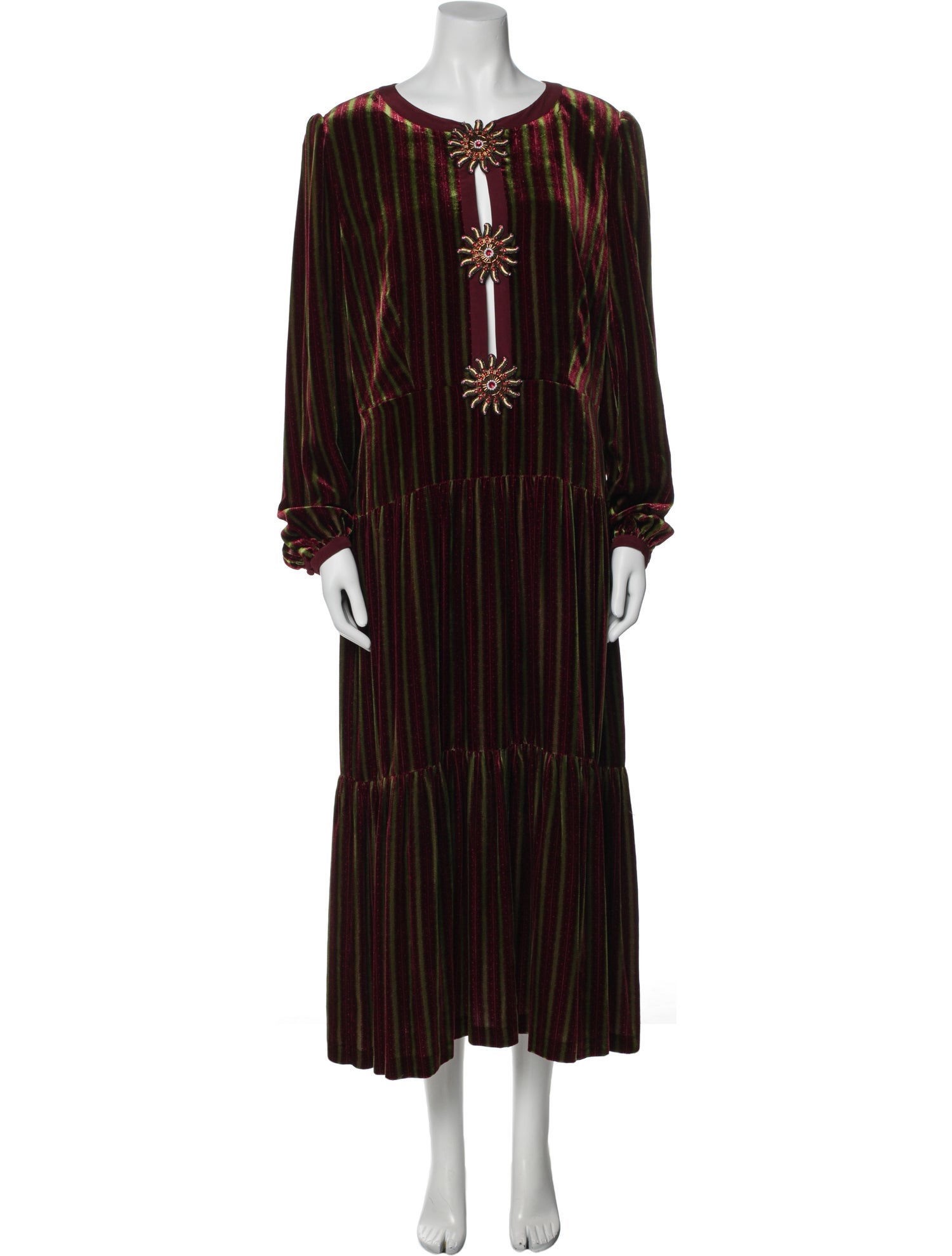 Saloni Striped Midi Length Dress w/ Tags