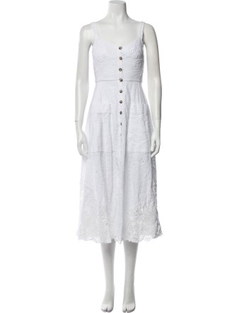 Saloni Square Neckline Midi Length Dress