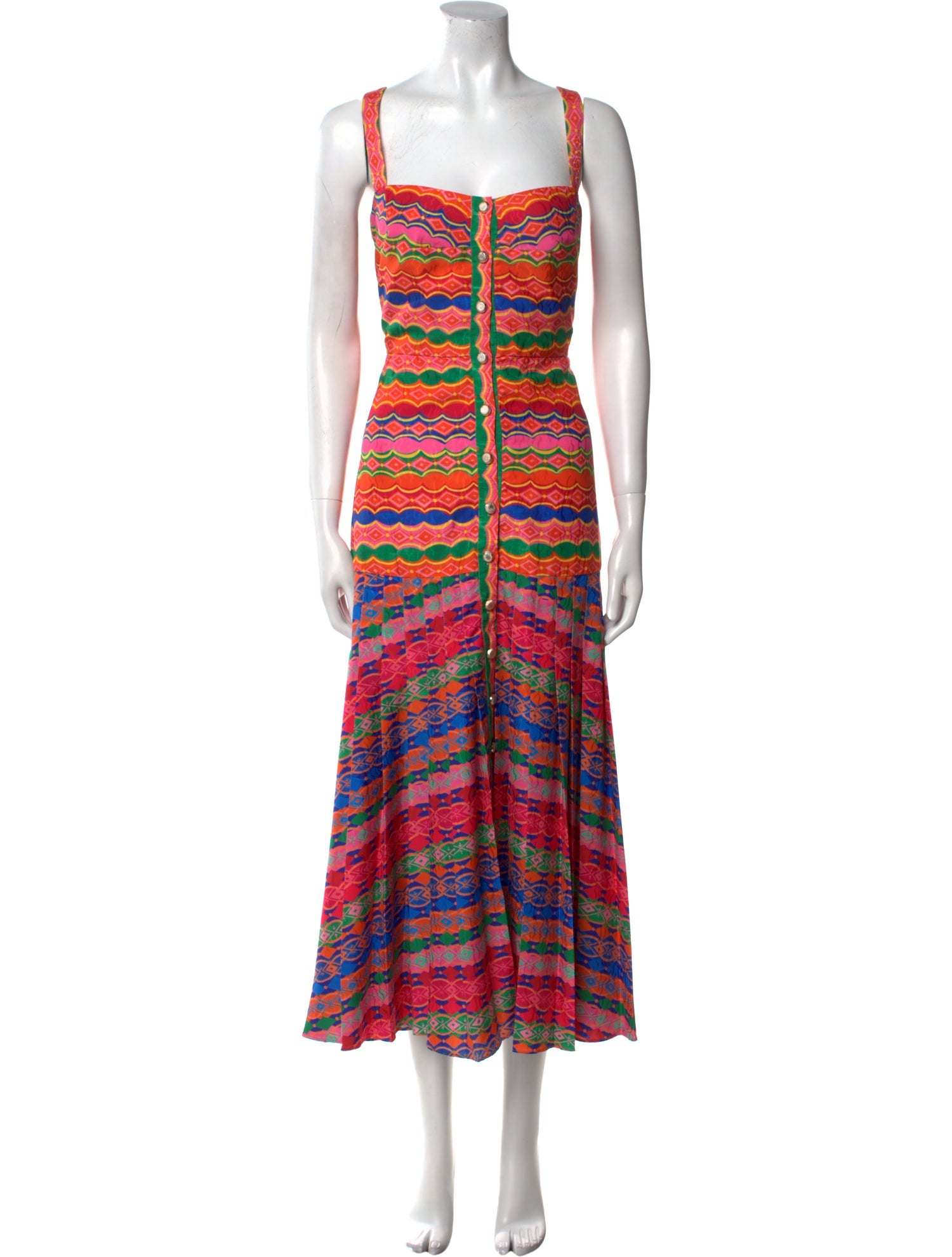 Saloni Striped Long Dress