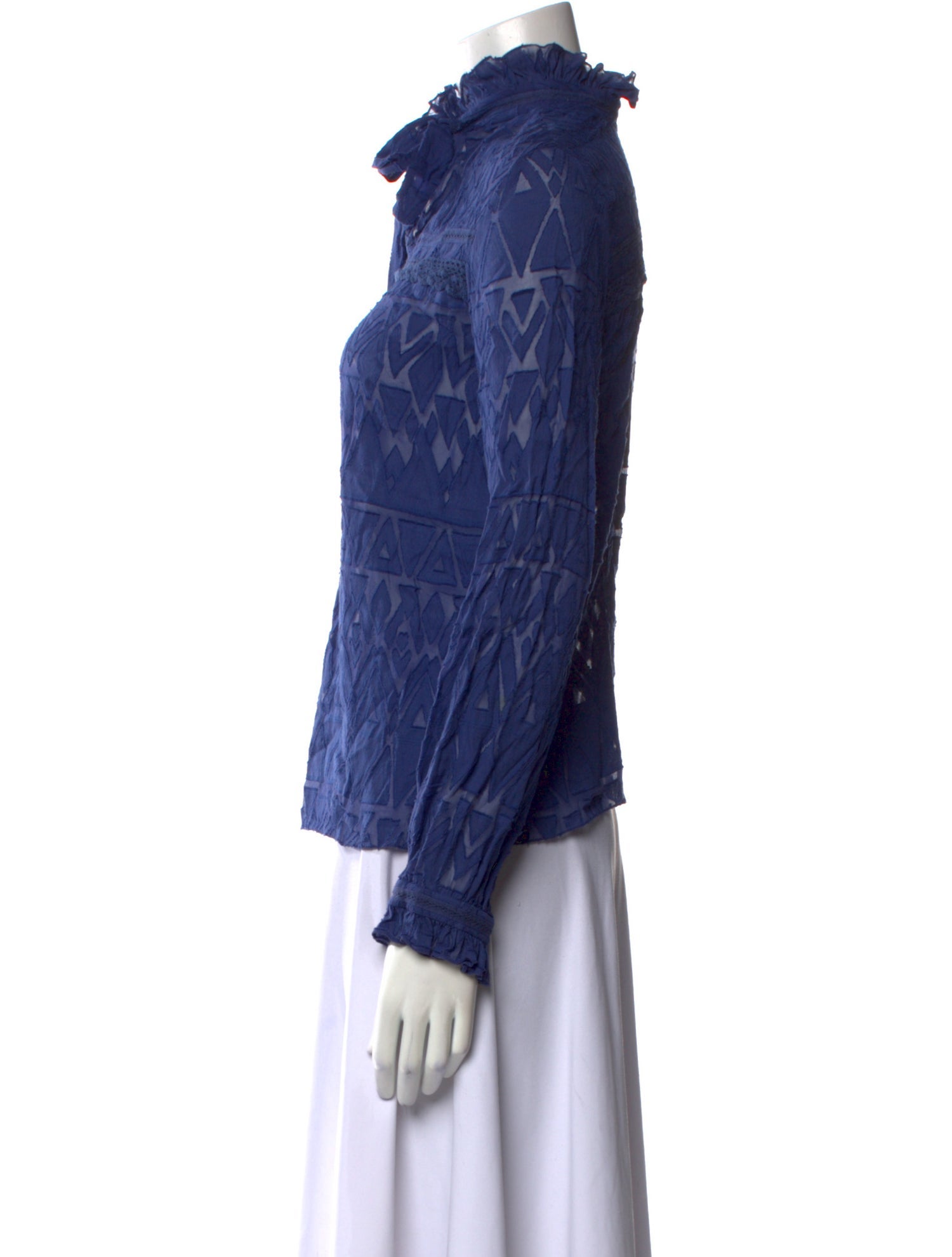 Saloni Silk Tie Neck Blouse