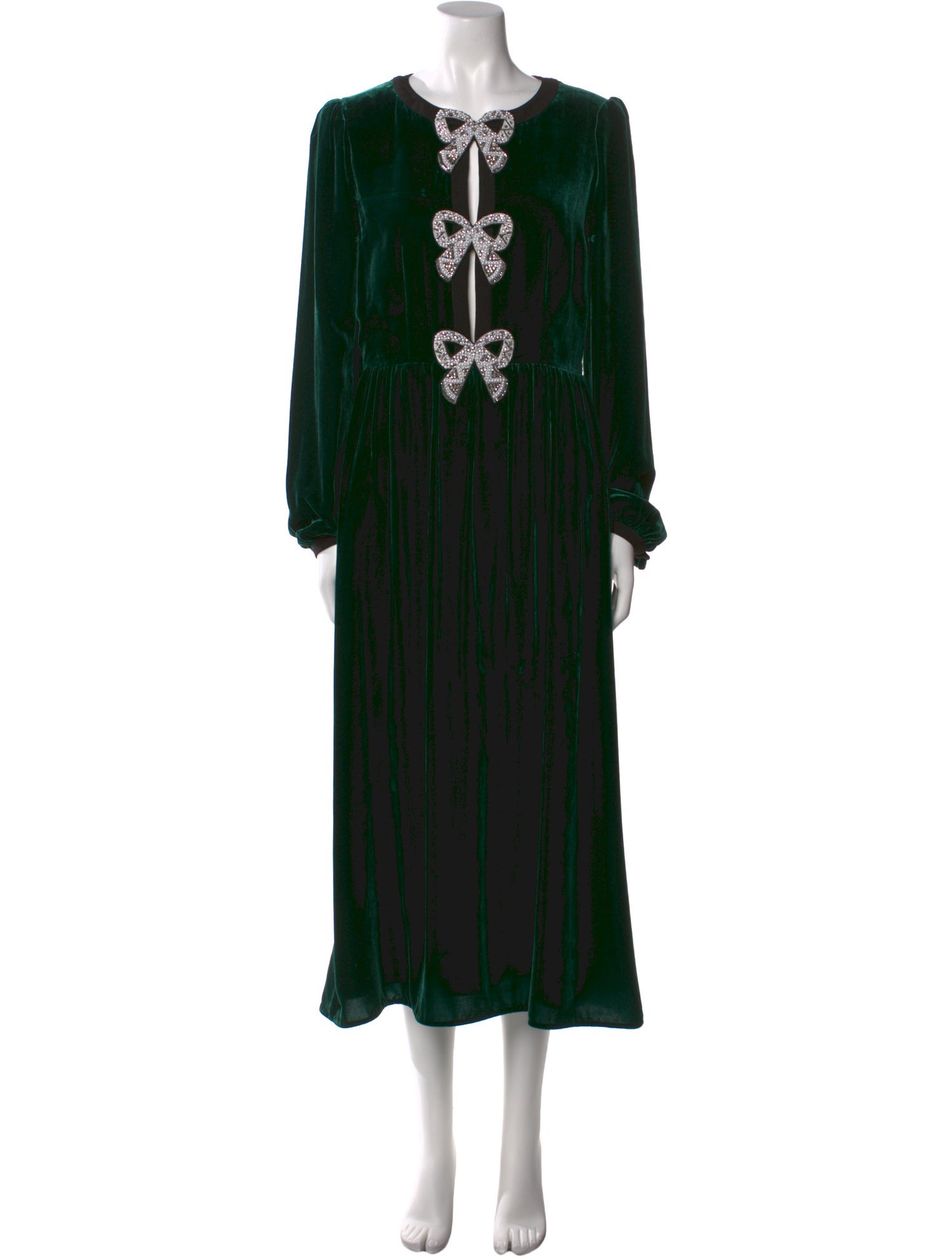 Saloni Crew Neck Long Dress