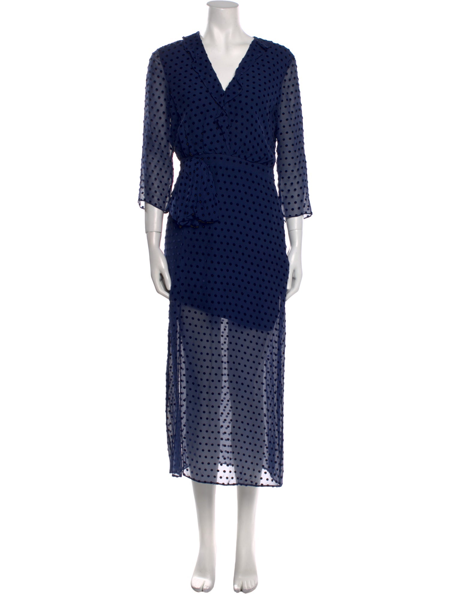 Saloni Polka Dot Print Long Dress